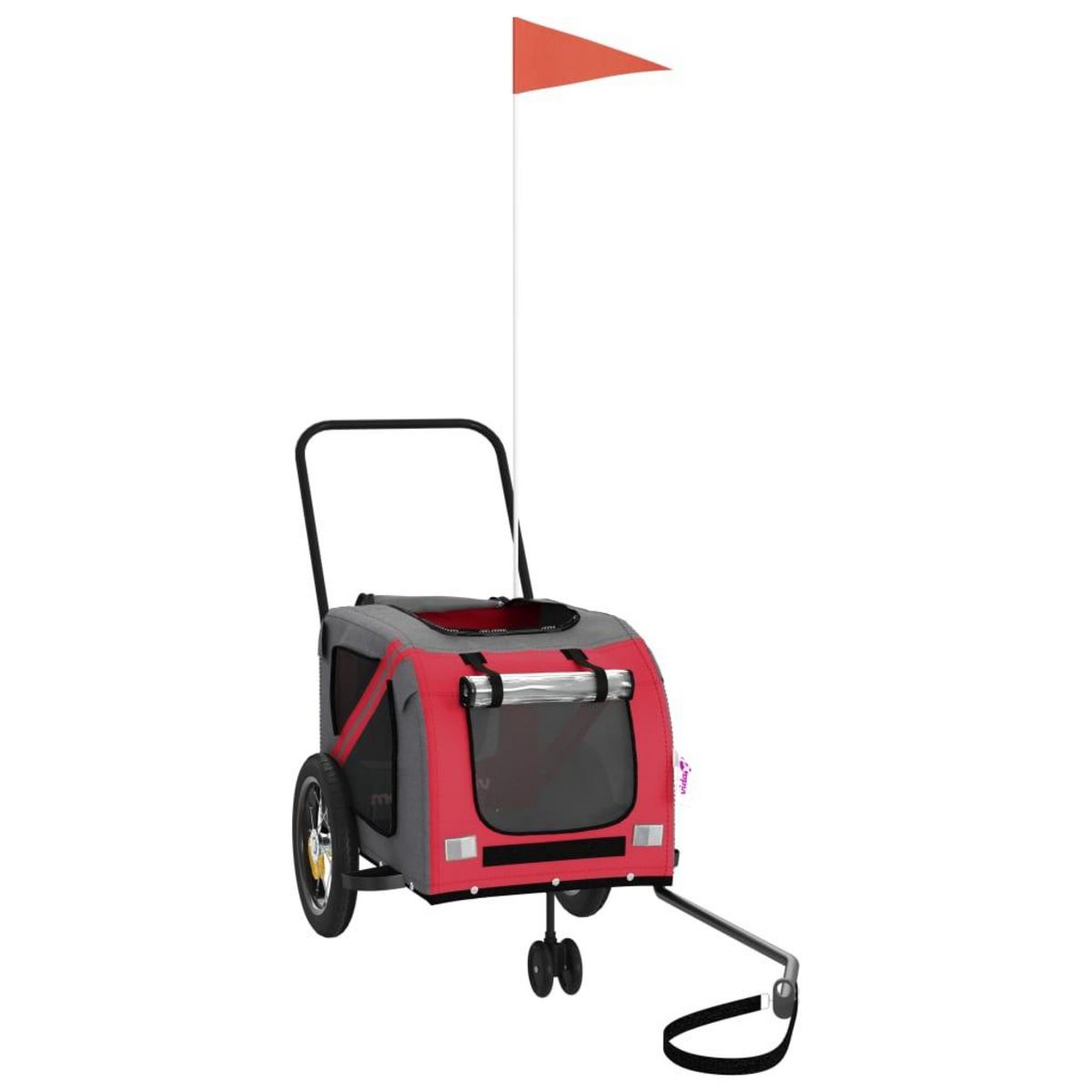 VIDAXL Remorque de velo pour animaux de compagnie rouge et noir
