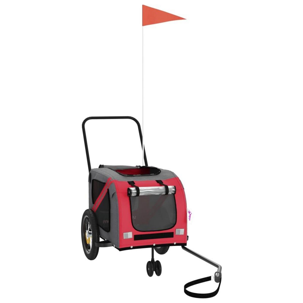 VIDAXL Remorque de velo pour animaux de compagnie rouge et noir