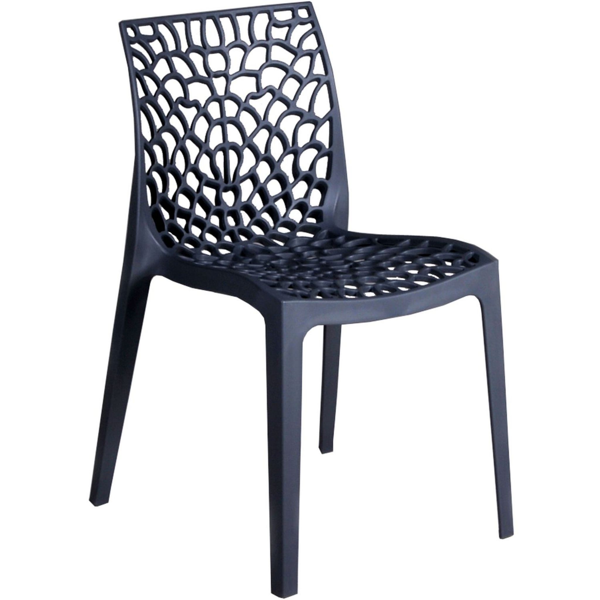 Lot de 4 chaises de salle à manger design ALINE. Coloris disponibles : Gris, Noir, Rouge, Blanc