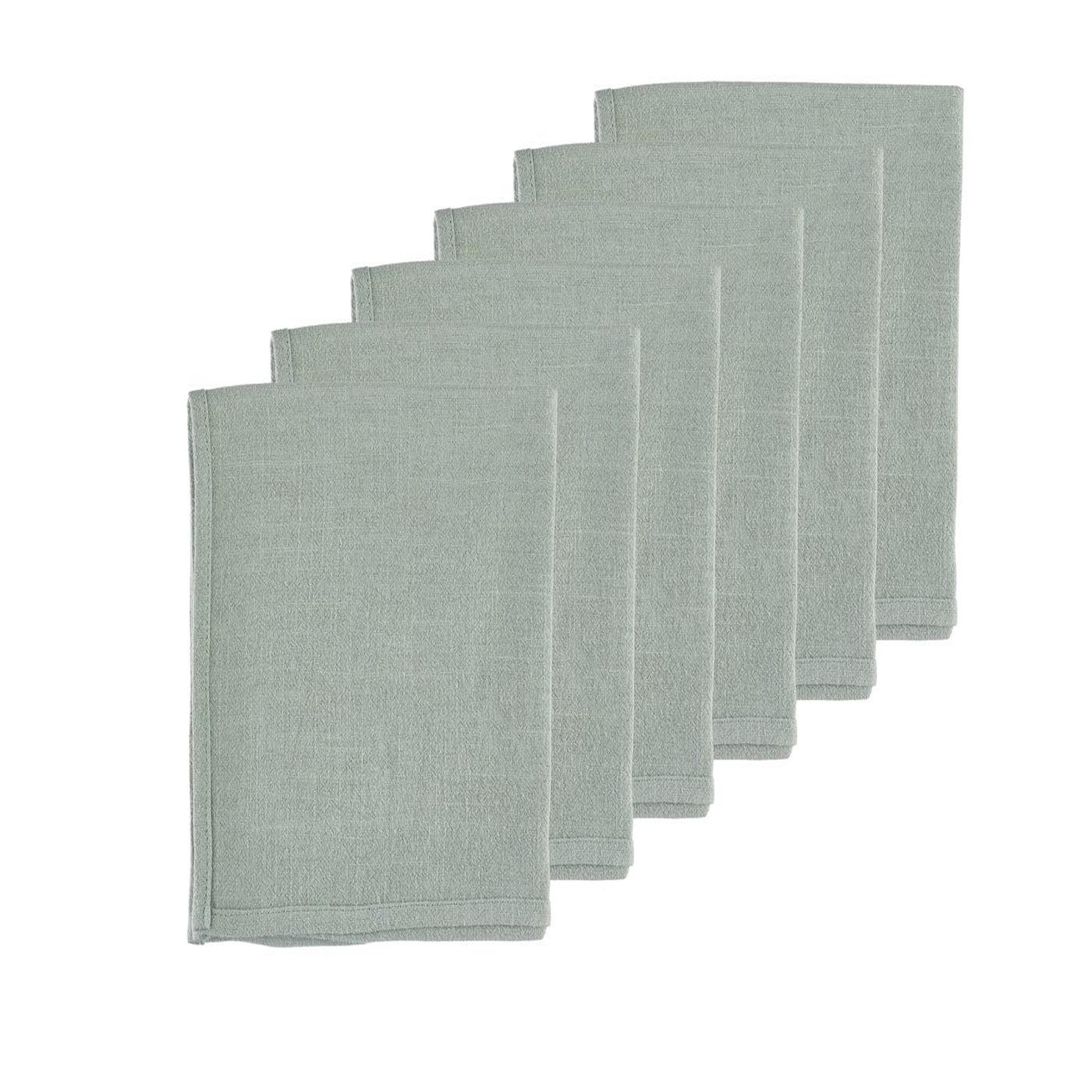 BJORN Serviette de table - 6 pièces - Lin et coton vert pâle
