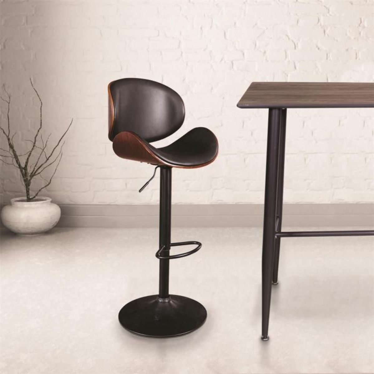 Paris Prix Chaise de Bar Rétro Design  Nash  97-118cm Noir