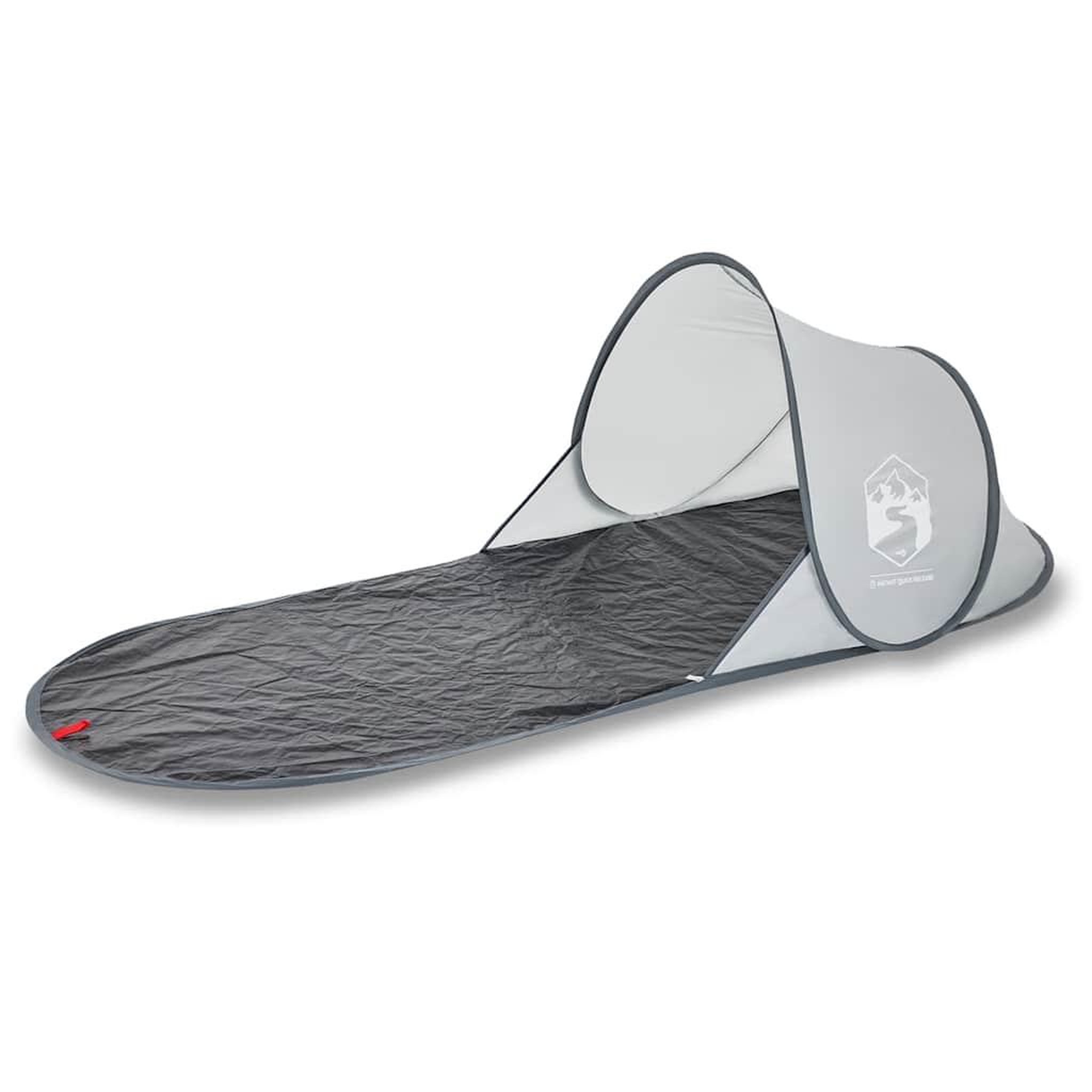 Voir la diapositive 2 : VIDAXL Tente de plage gris escamotable impermeable