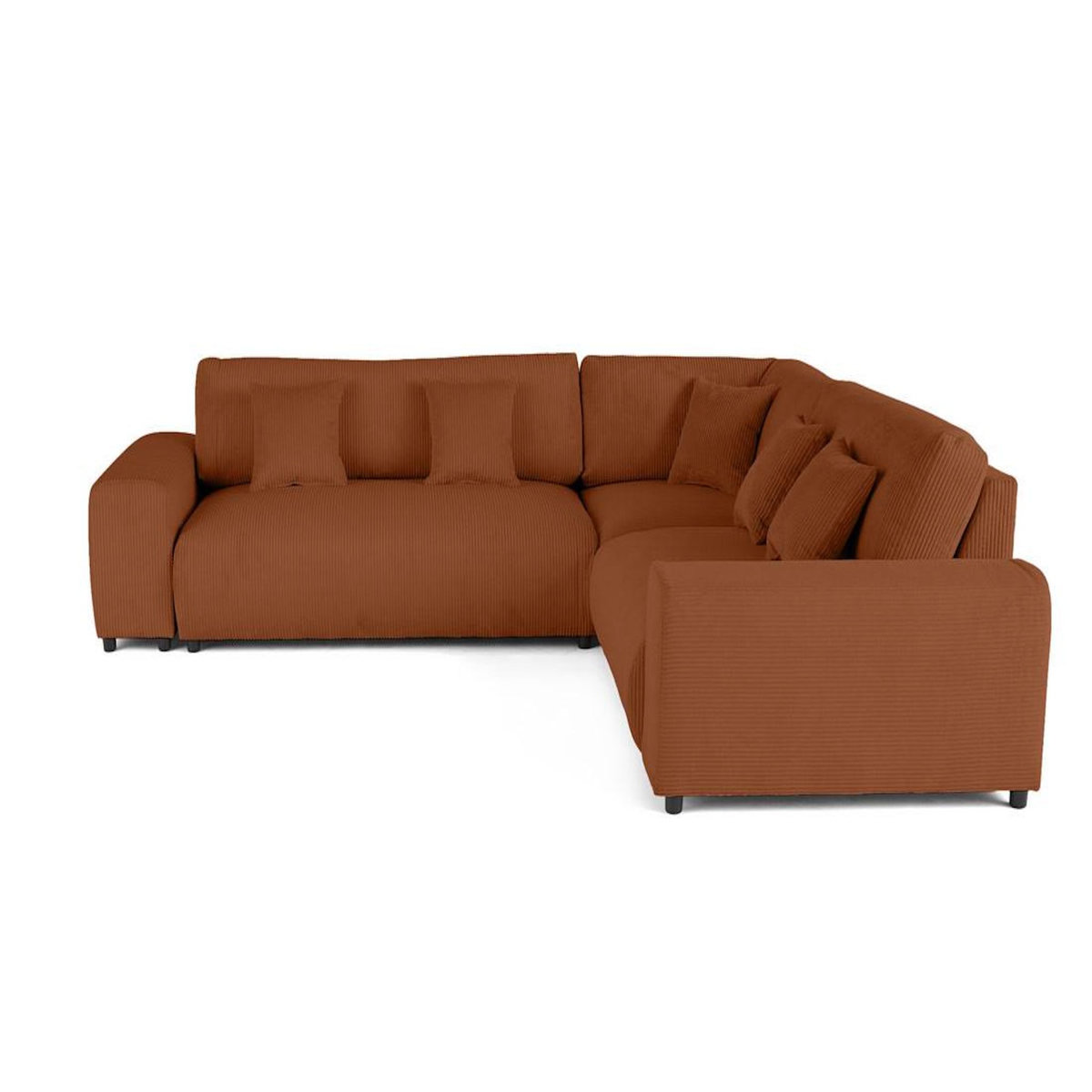 LISA DESIGN Garance - canapé modulable d'angle droit - 5 places - en velours côtelé