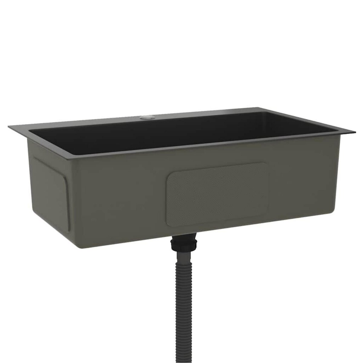 VIDAXL Evier de cuisine fait main Noir Acier inoxydable