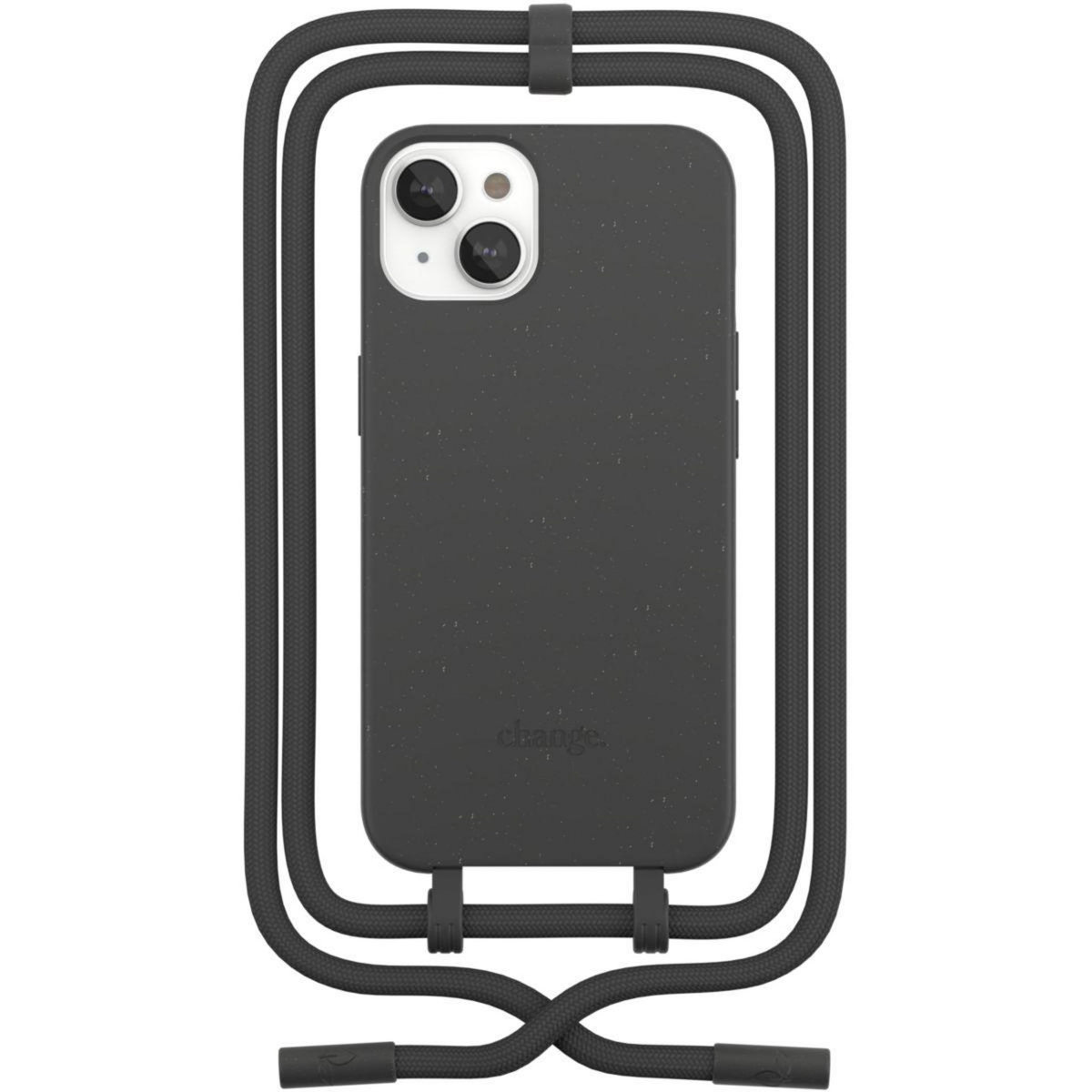 WOODCESSORIES Coque avec cordon iPhone 14 Plus Tour de cou noir