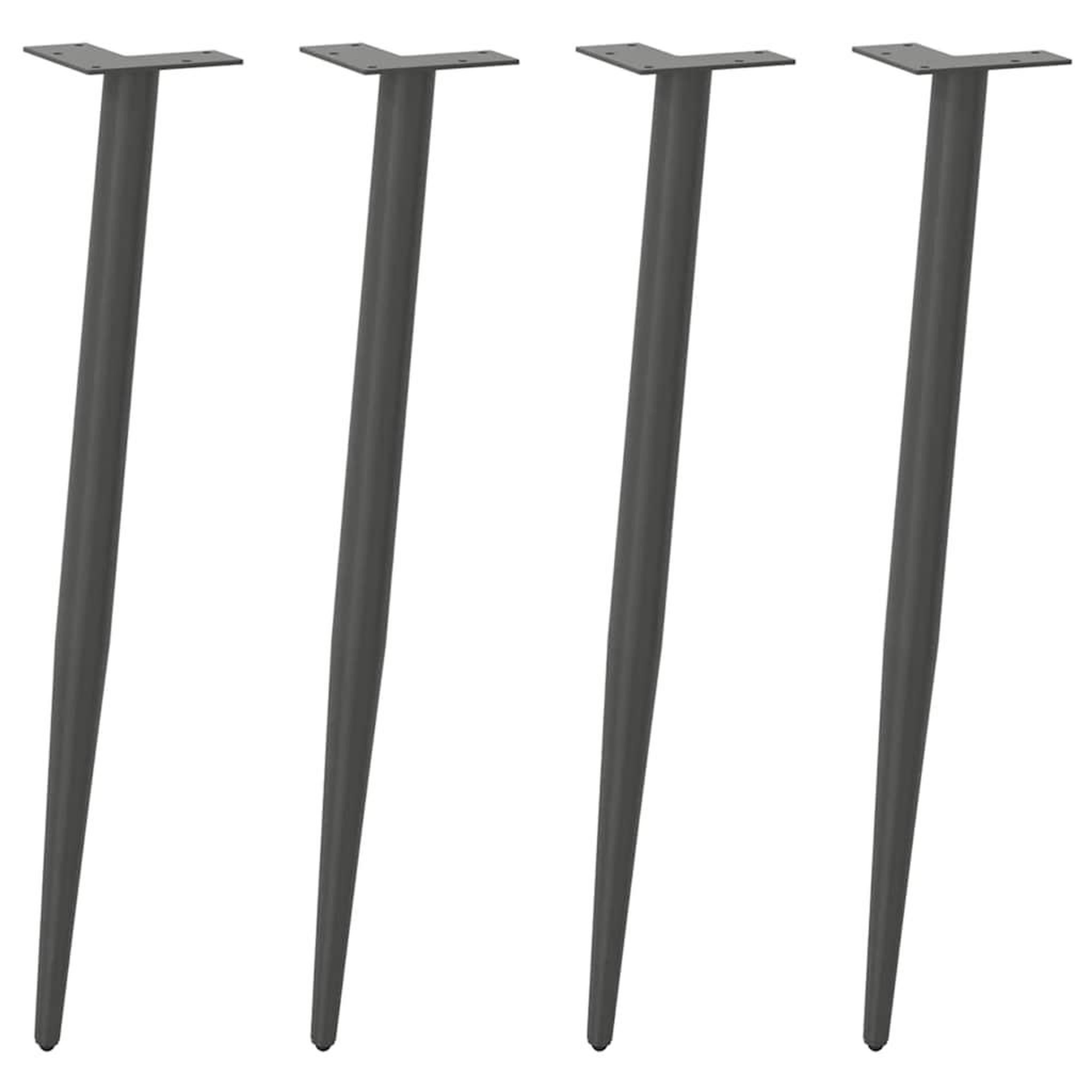 VIDAXL Pieds de table basse forme conique 4 pcs anthracite 72-73 cm