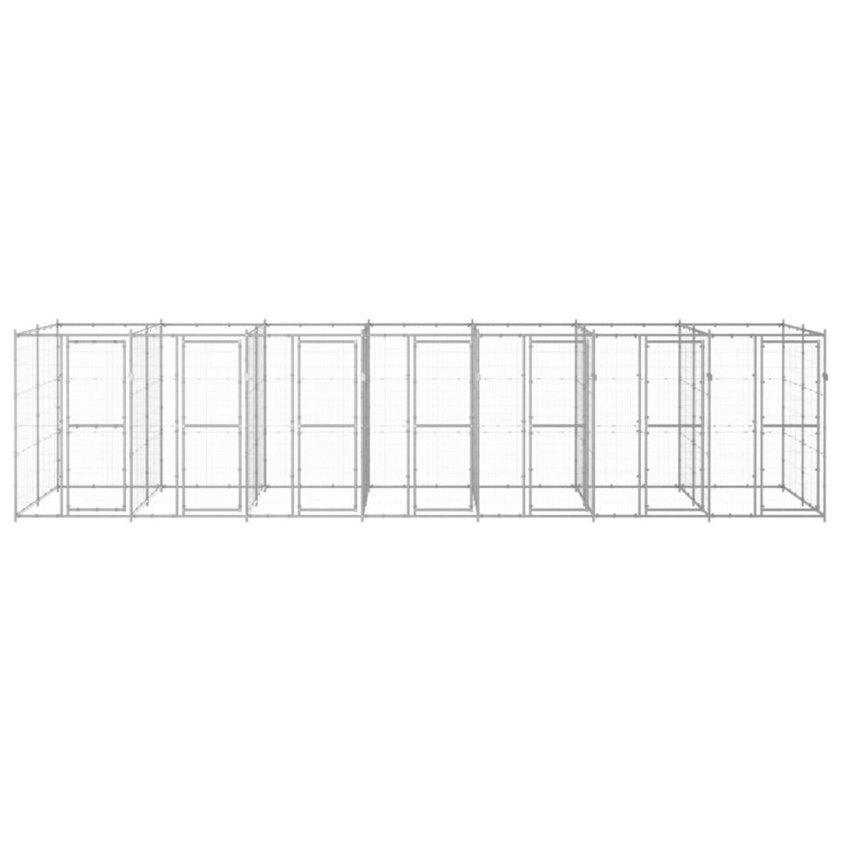 VIDAXL Chenil exterieur Acier galvanise 16,94 m²