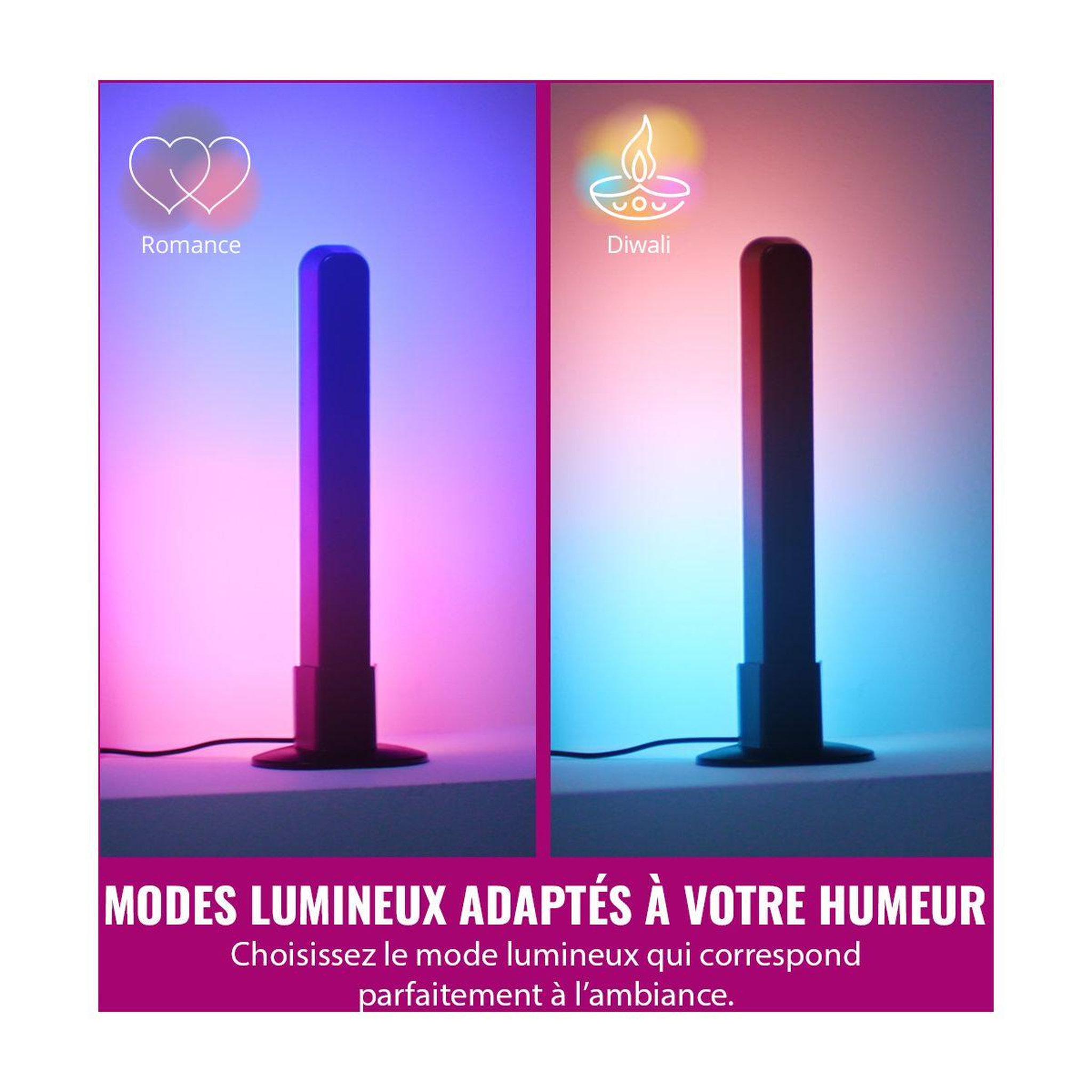 Voir la diapositive 4 : WIZ Lampe connectée barre lumineuse couleur x2