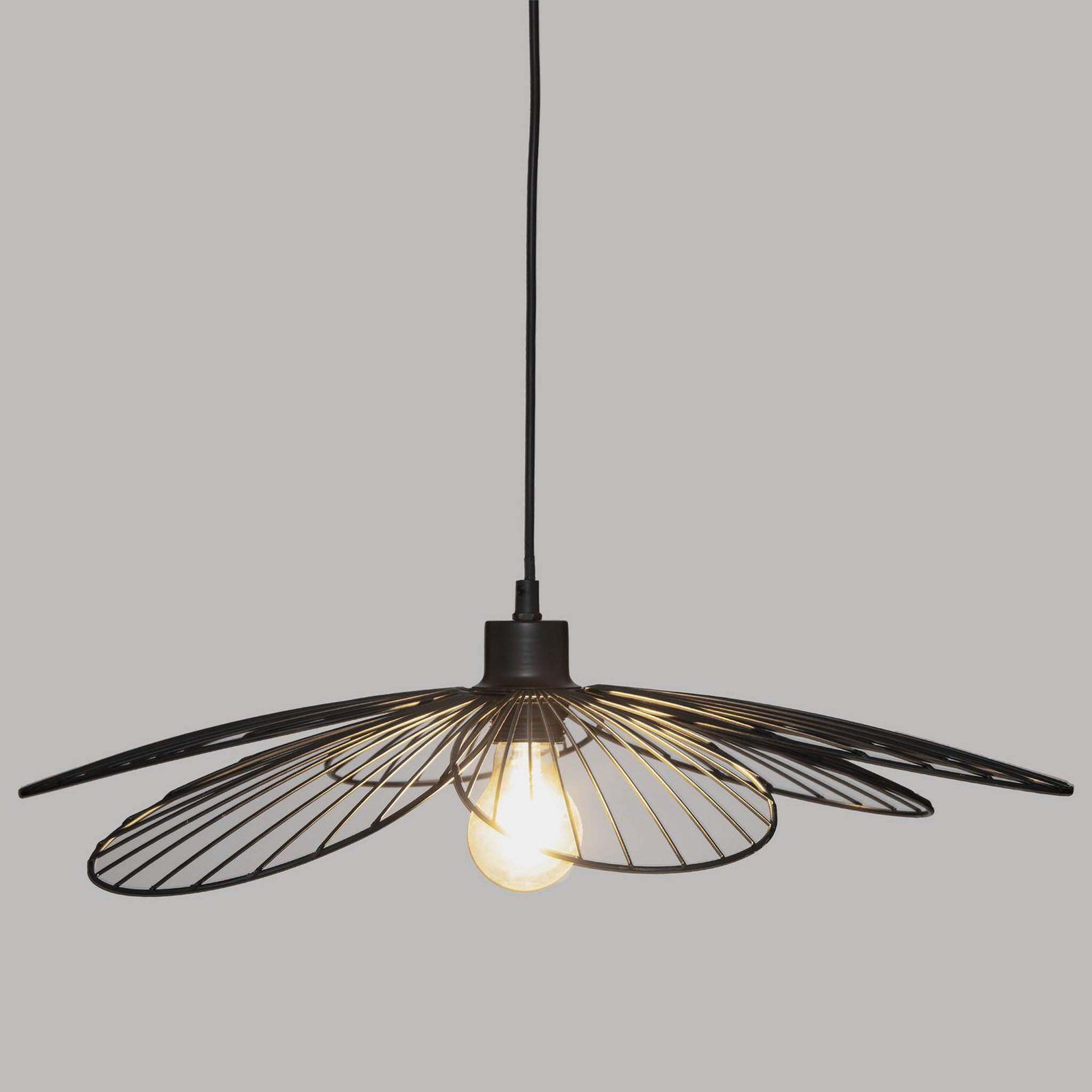 Voir la diapositive 2 : ATMOSPHERA Suspension fleur en métal - diam 57 cm - noir
