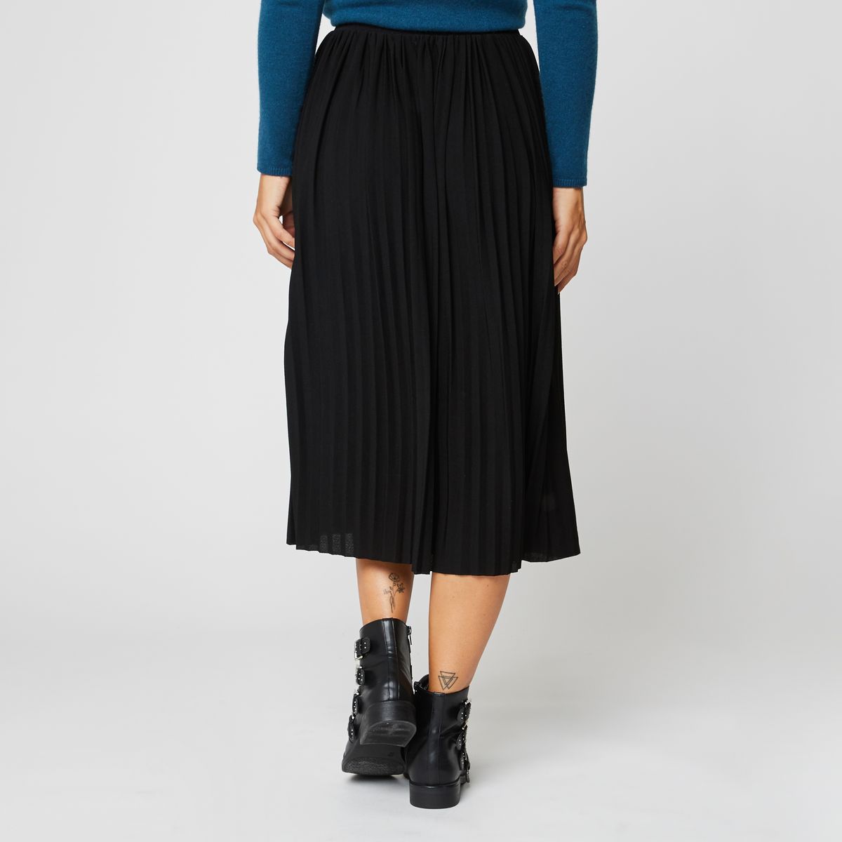 INEXTENSO Jupe plissée noire femme