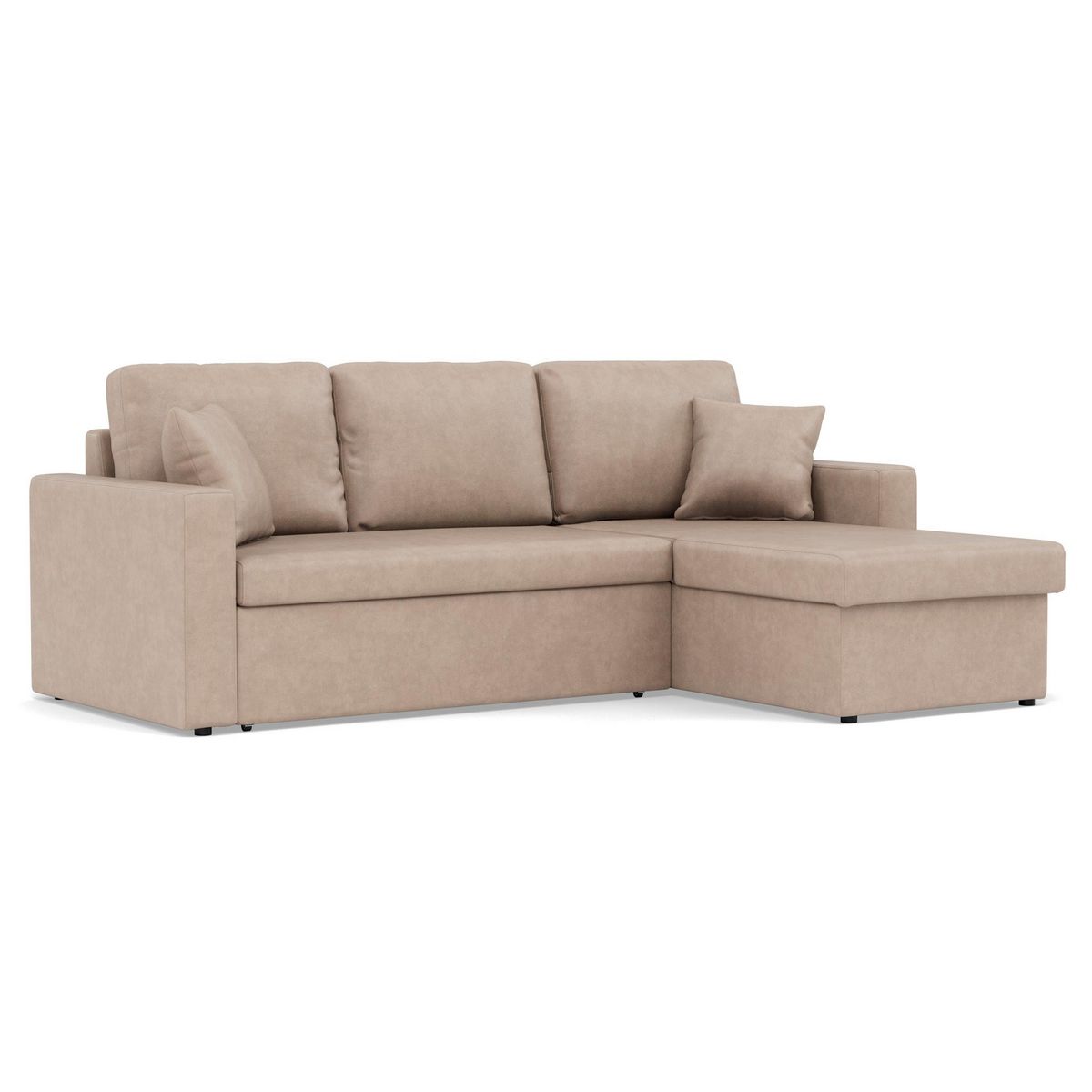 BEST MOBILIER Cyrus - canapé d'angle réversible 4 places - convertible avec coffre - en simili