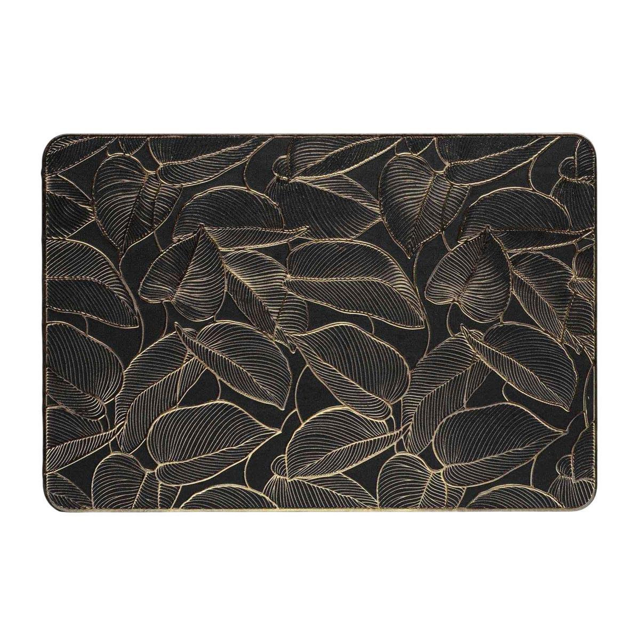 Douceur d'Intérieur Set de table métallisé  folis  30x45cm noir & or