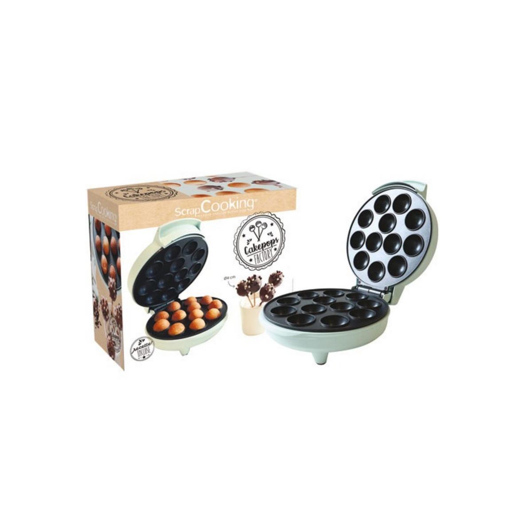 Voir la diapositive 3 : SCRAPCOOKING Gaufrier bubble 700w vert - 3893
