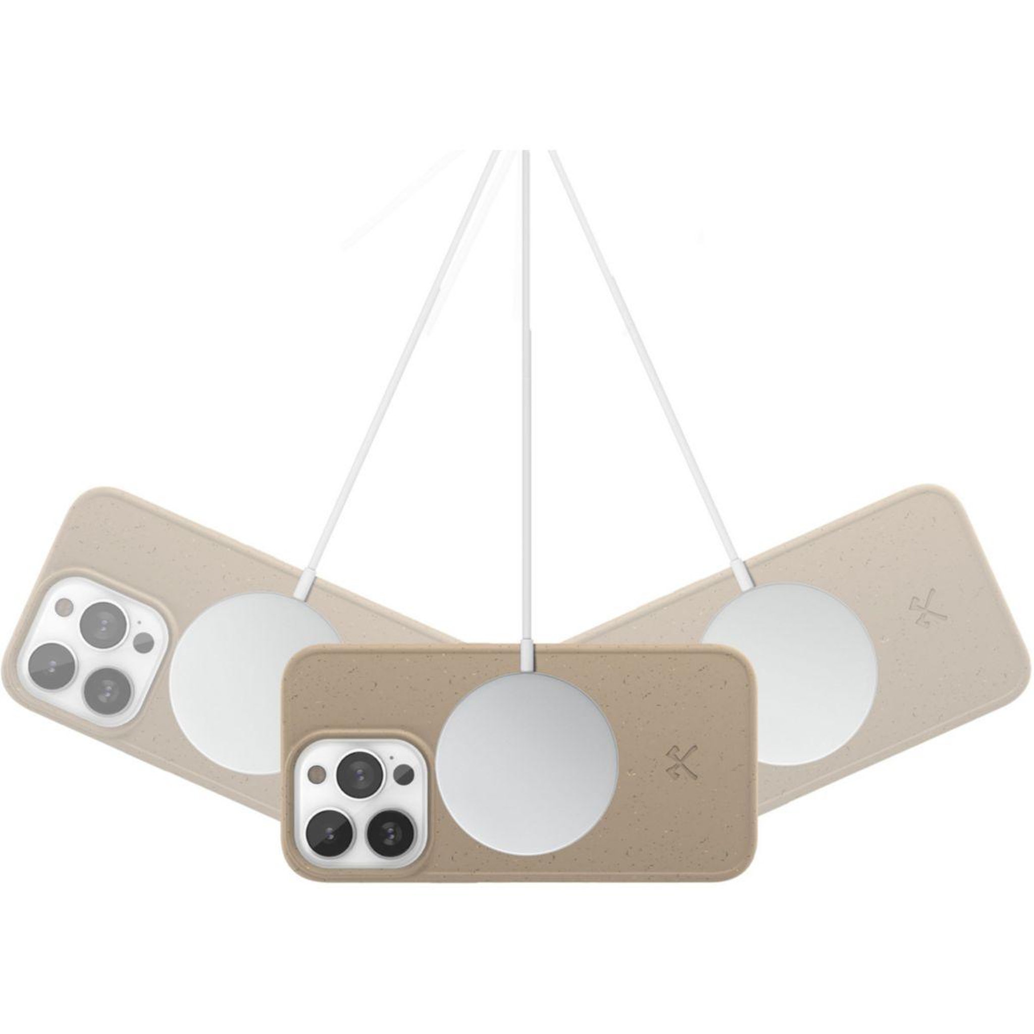 Voir la diapositive 2 : WOODCESSORIES Coque bumper iPhone 14 Pro BioCase Taupe