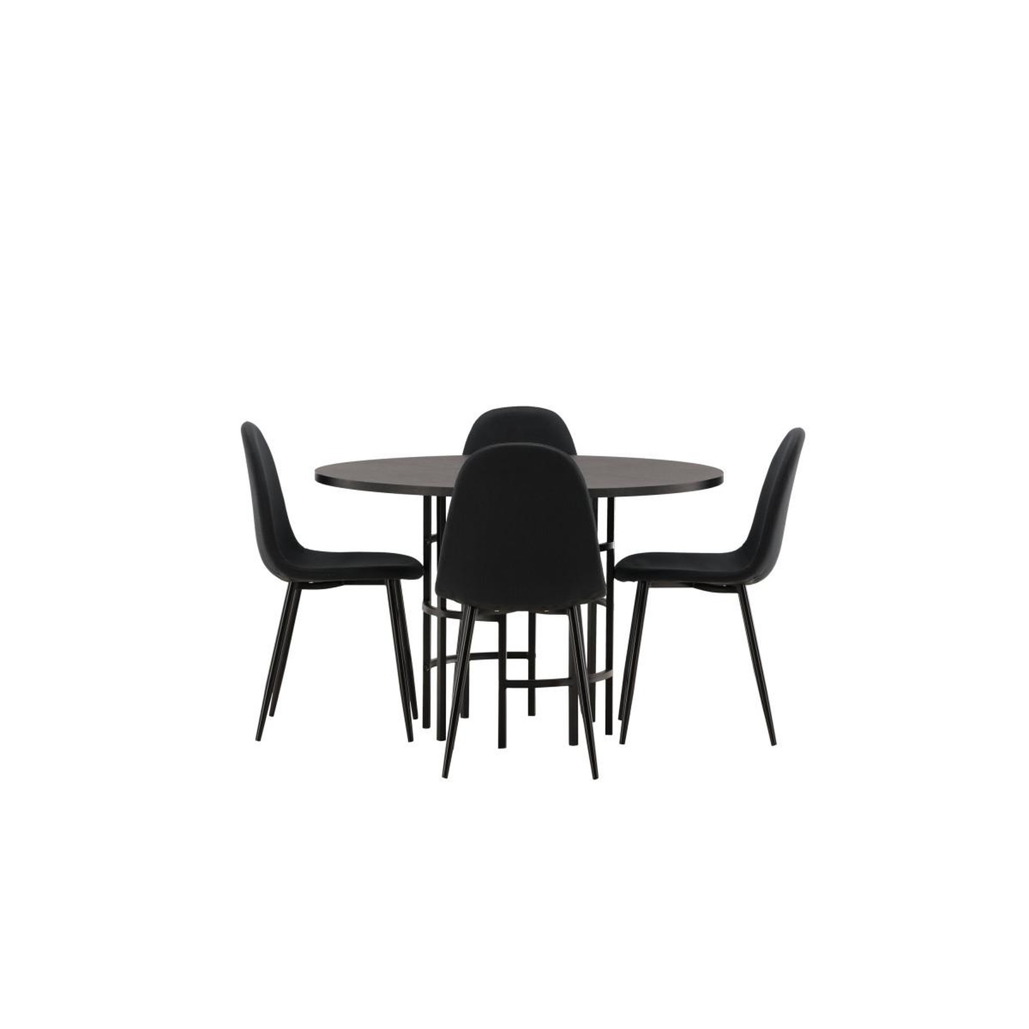 Voir la diapositive 2 : Paris Prix Ensemble table à manger & 4 chaises  copenhagen & polar  115cm noir