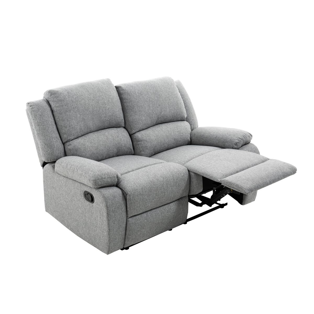 Canapé relax manuel HELENE 2 ou 3   places tissu gris clair