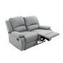 Voir la diapositive 2 : Canapé relax manuel HELENE 2 ou 3   places tissu gris clair