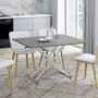 Voir la diapositive 5 : ID MARKET Table basse extensible relevable en table à manger rectangulaire URBANA plateau effet béton pied gris