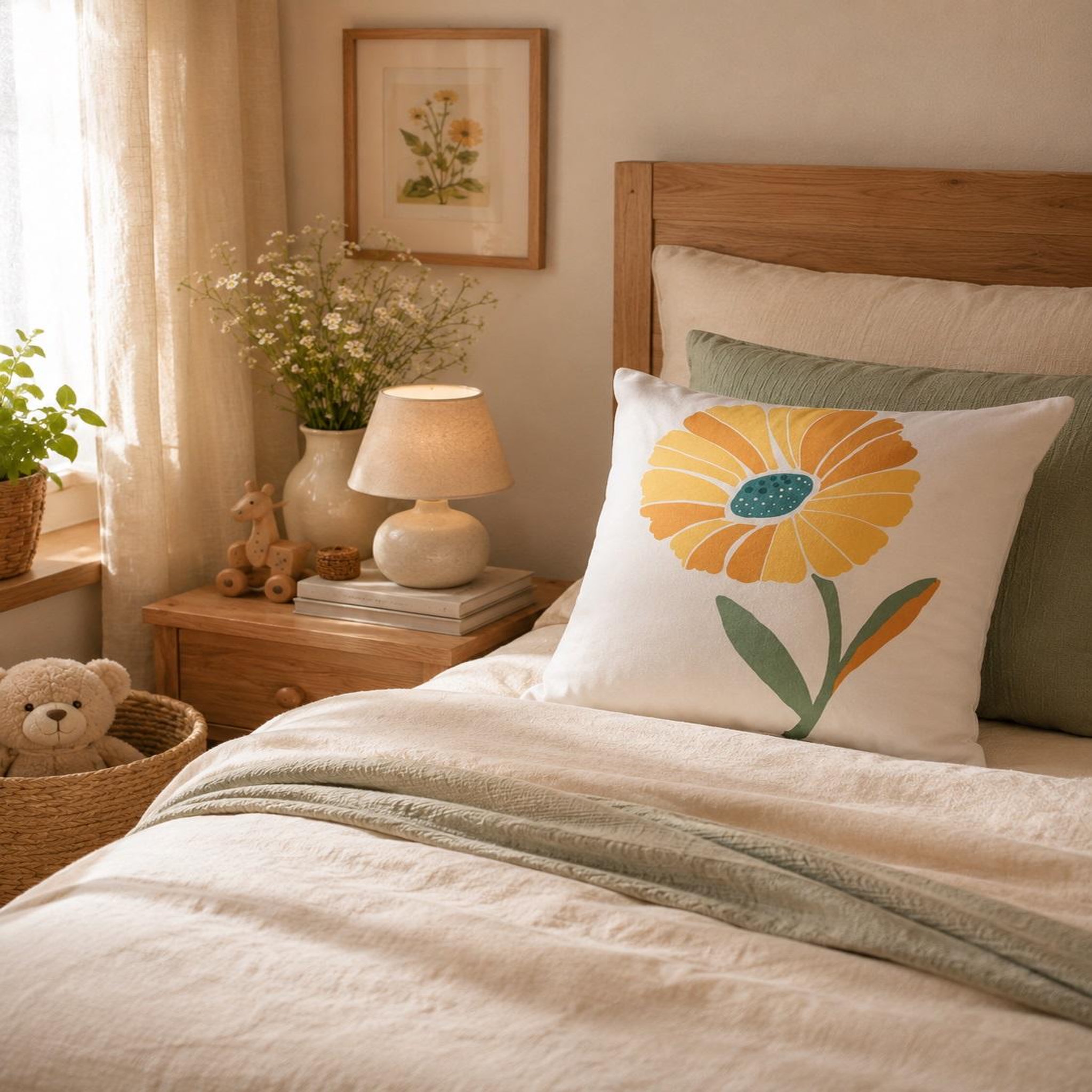 Voir la diapositive 2 : Eden Taie d'oreiller percale de coton motif floral