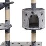 Voir la diapositive 3 : VIDAXL Arbre a chat et griffoir Sisal 125 cm Empreintes de pattes Gris