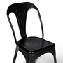 Voir la diapositive 5 : ID MARKET Lot de 2 chaises LENY métal noir mat empilable aspect brut factory