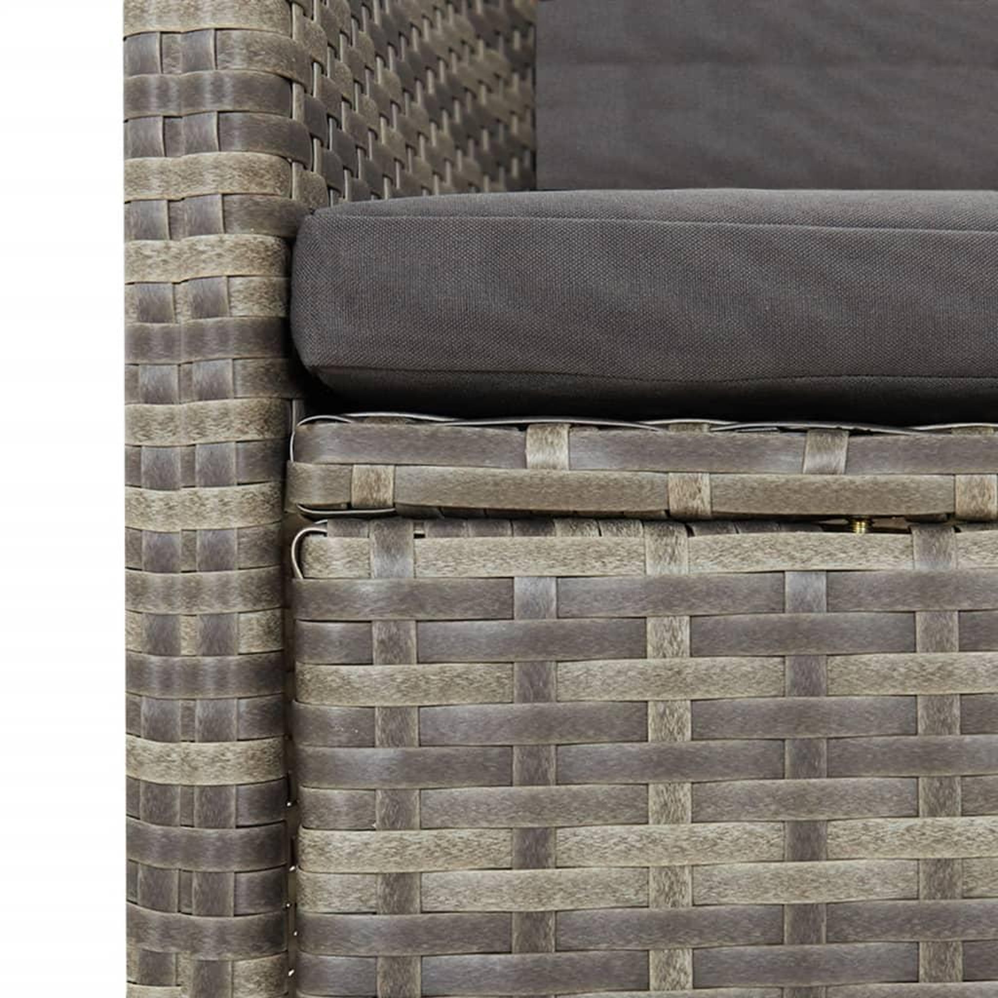 Voir la diapositive 5 : VIDAXL Ensemble a manger de jardin 11pcs avec coussins gris poly rotin