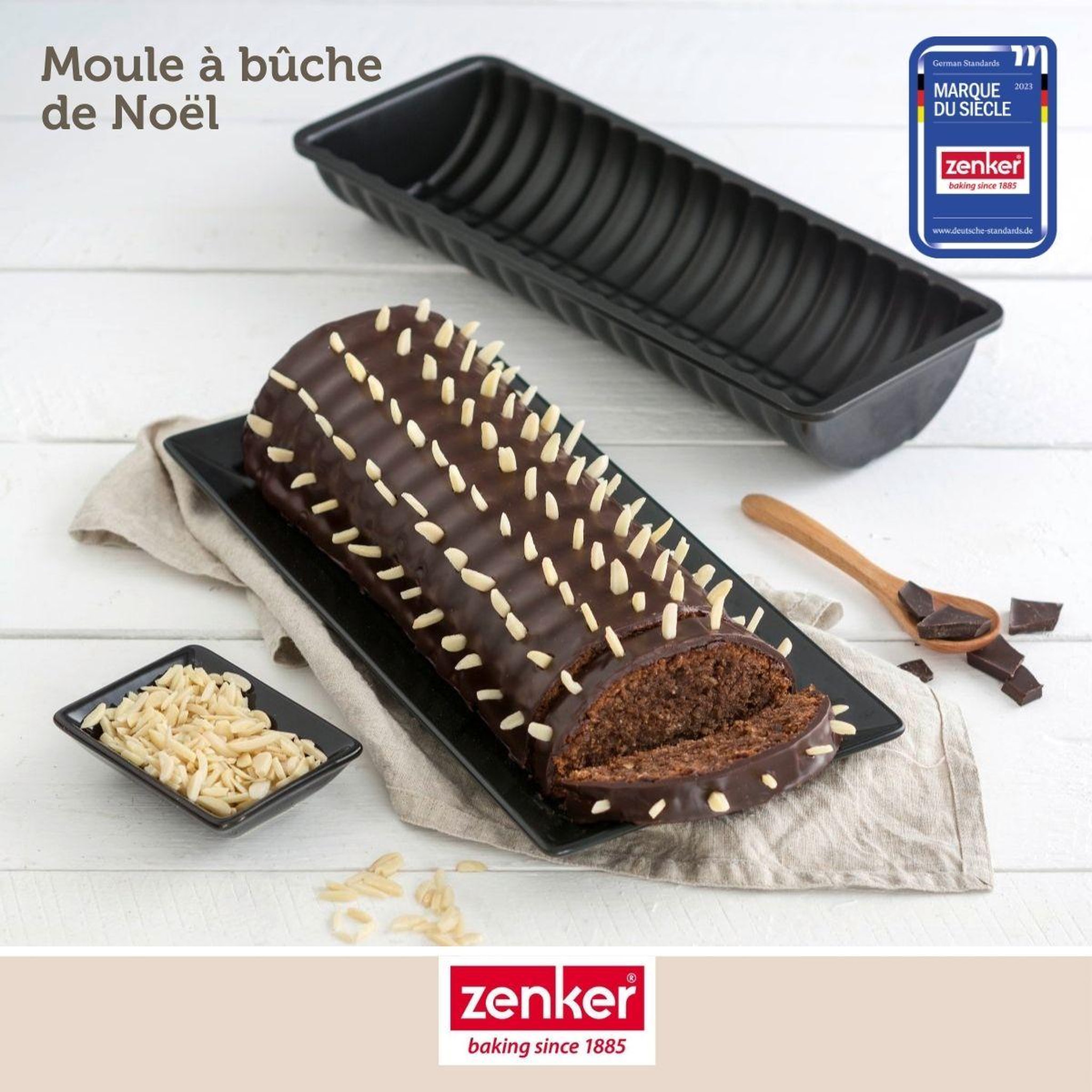 Voir la diapositive 2 : ZENKER Moule à bûche de noël 32 x 12,5 cm zenker black metallic