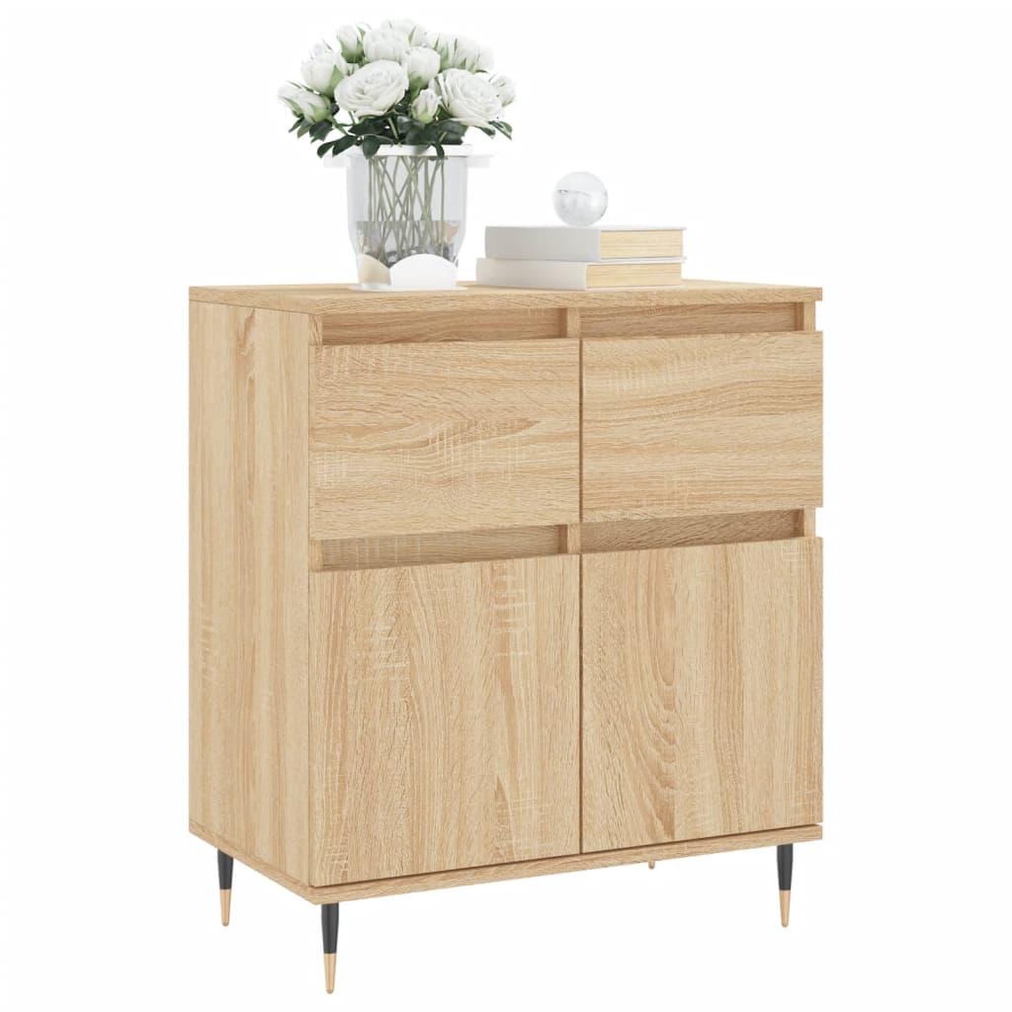 Voir la diapositive 3 : VIDAXL Buffet Chene sonoma 60x35x70 cm Bois d'ingenierie
