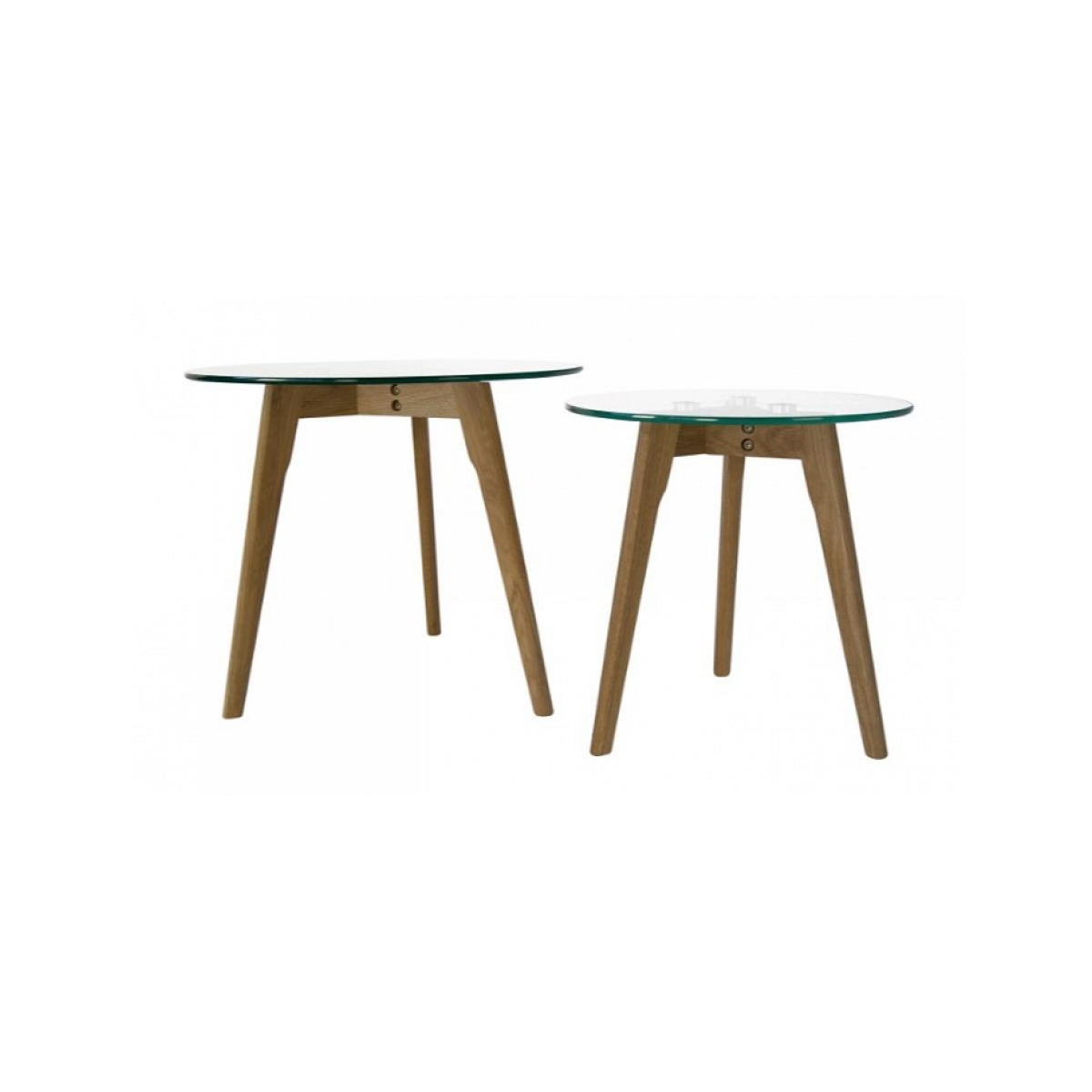 HomeStyle4U 2 Tables basses rondes en verre