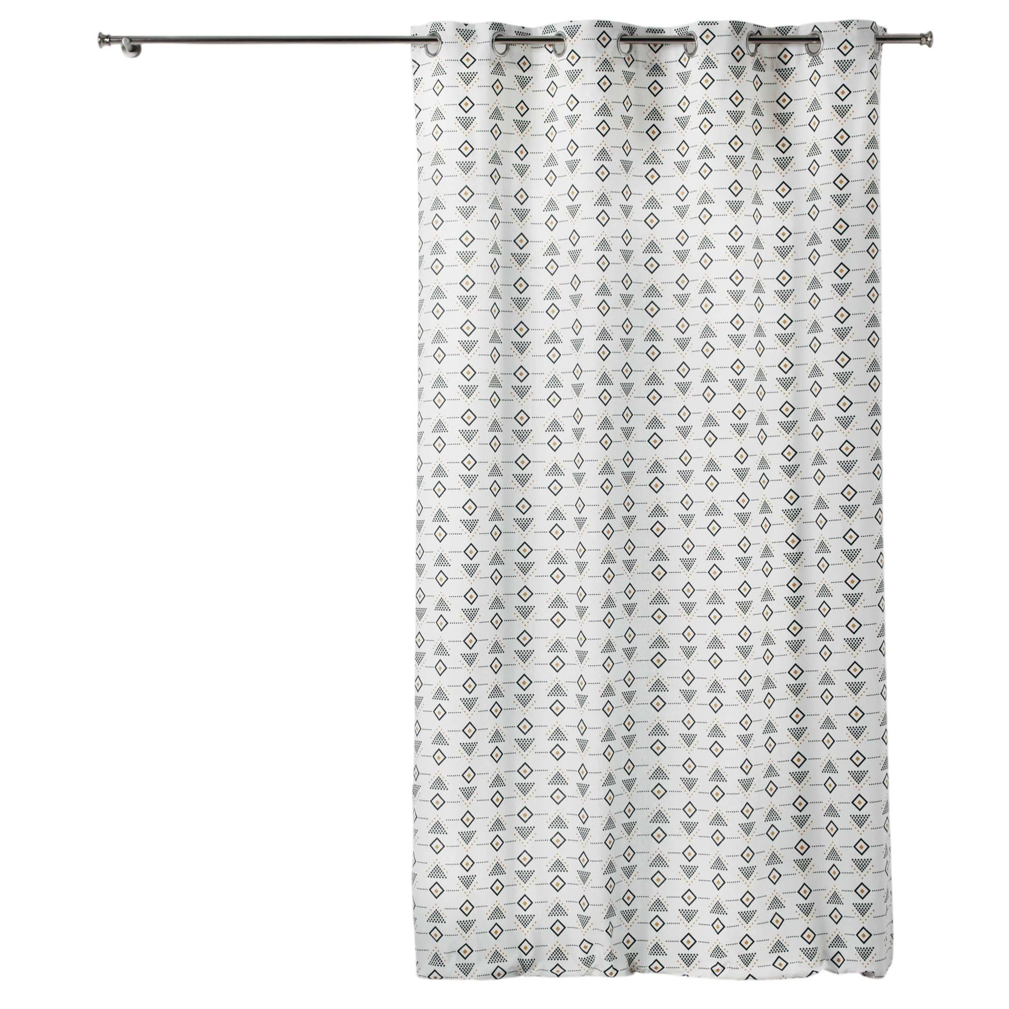 Eden Rideau a oeillets geometrique letike. Coloris disponibles : Blanc