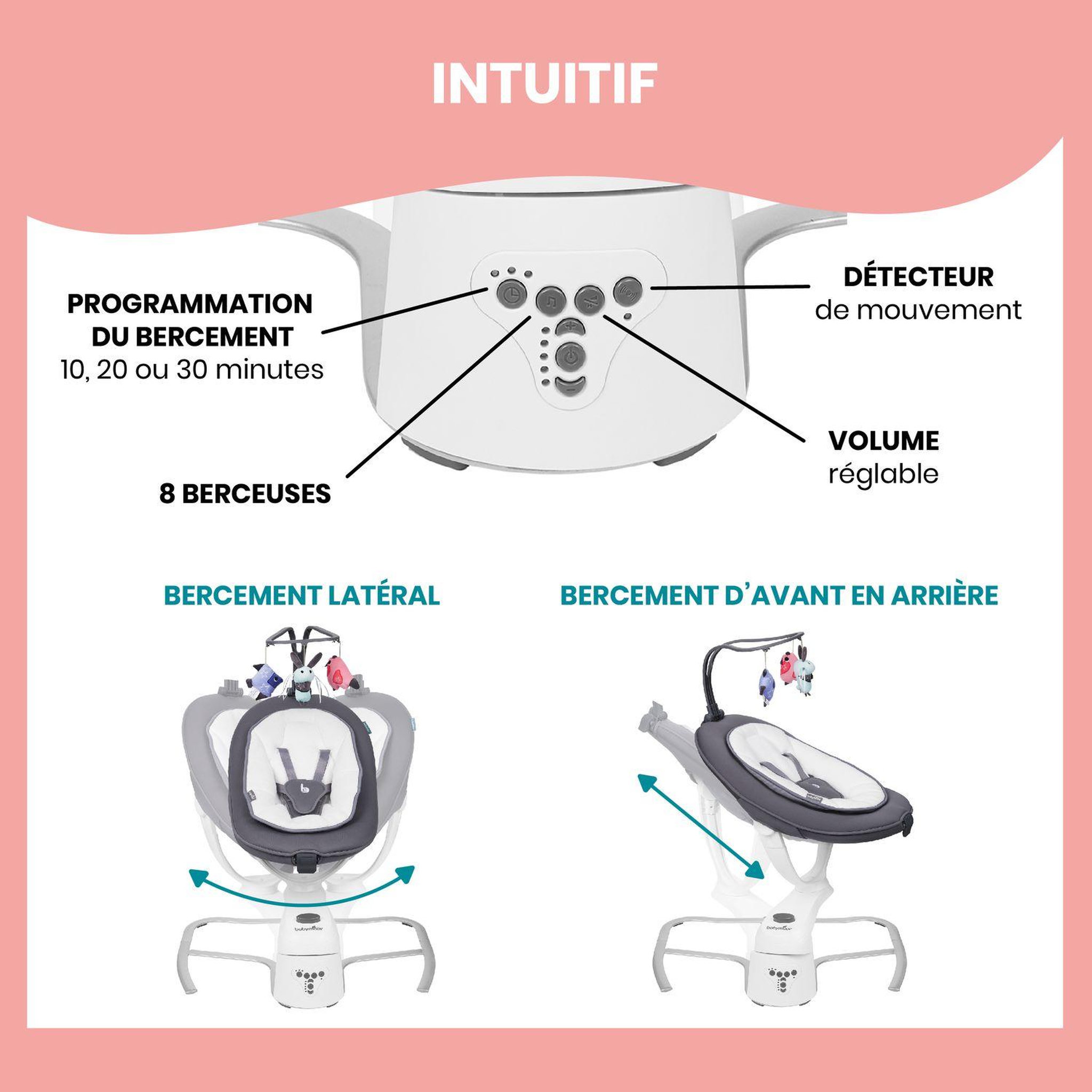 Voir la diapositive 5 : BABYMOOV Transat balancelle bébé Swoon Motion