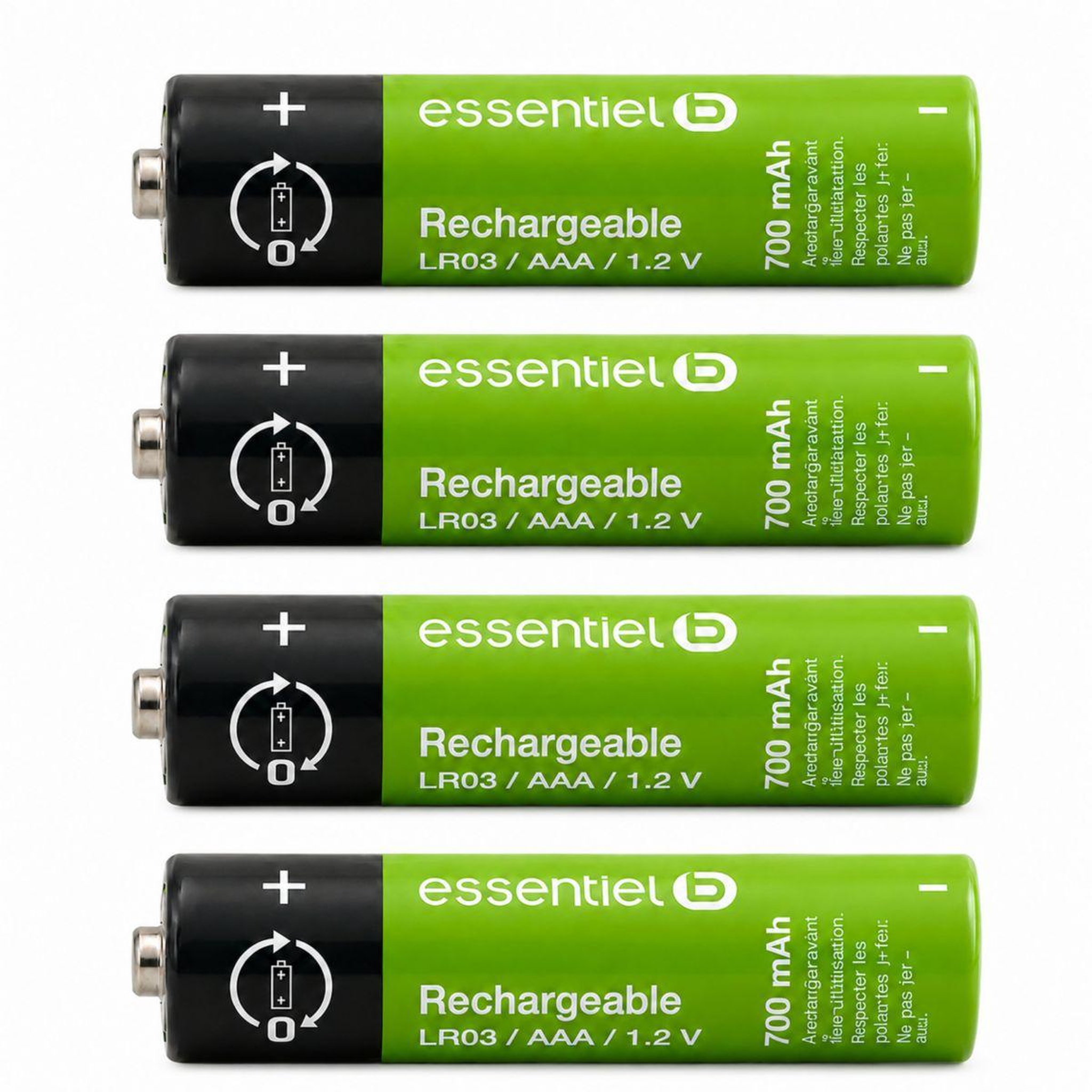 ESSENTIEL B Pile rechargeable lr03 aaa lot de 4 piles 700mah