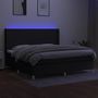 Voir la diapositive 3 : VIDAXL Sommier a lattes de lit matelas et LED Noir 200x200 cm Tissu
