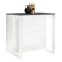 Voir la diapositive 4 : ID MARKET Table de bar îlot JUNO bois blanc et plateau gris