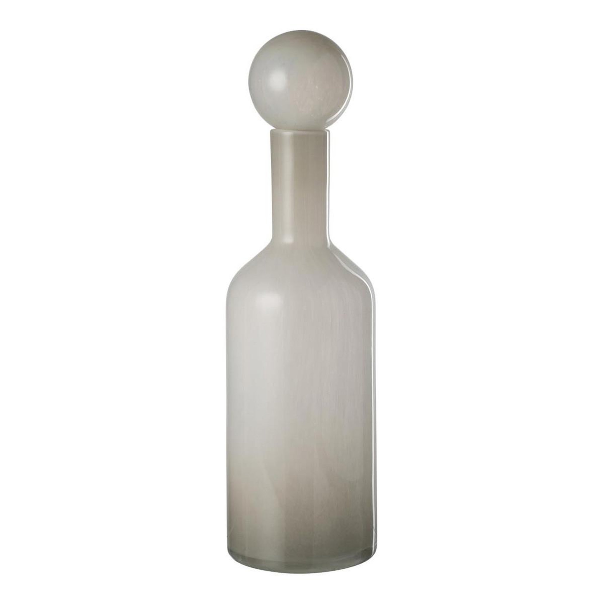 J-LINE Vase bouteille bouchon en verre  doyle  46cm gris