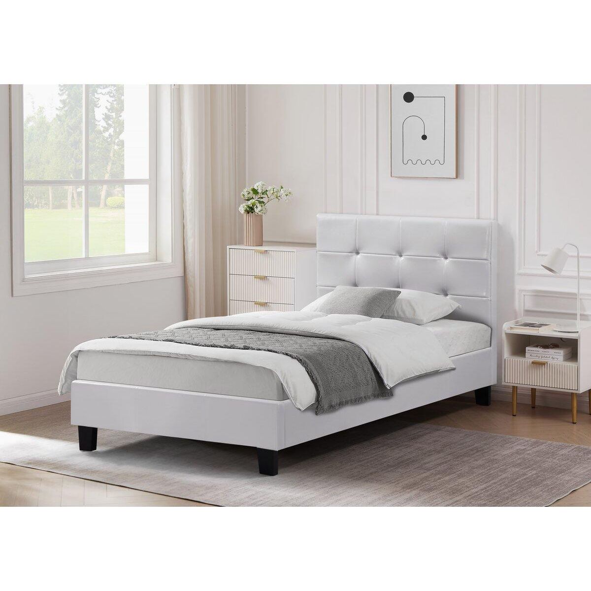 Habitat et Jardin Lit simple en pvc  Julia  - 90 x 190 cm - Blanc
