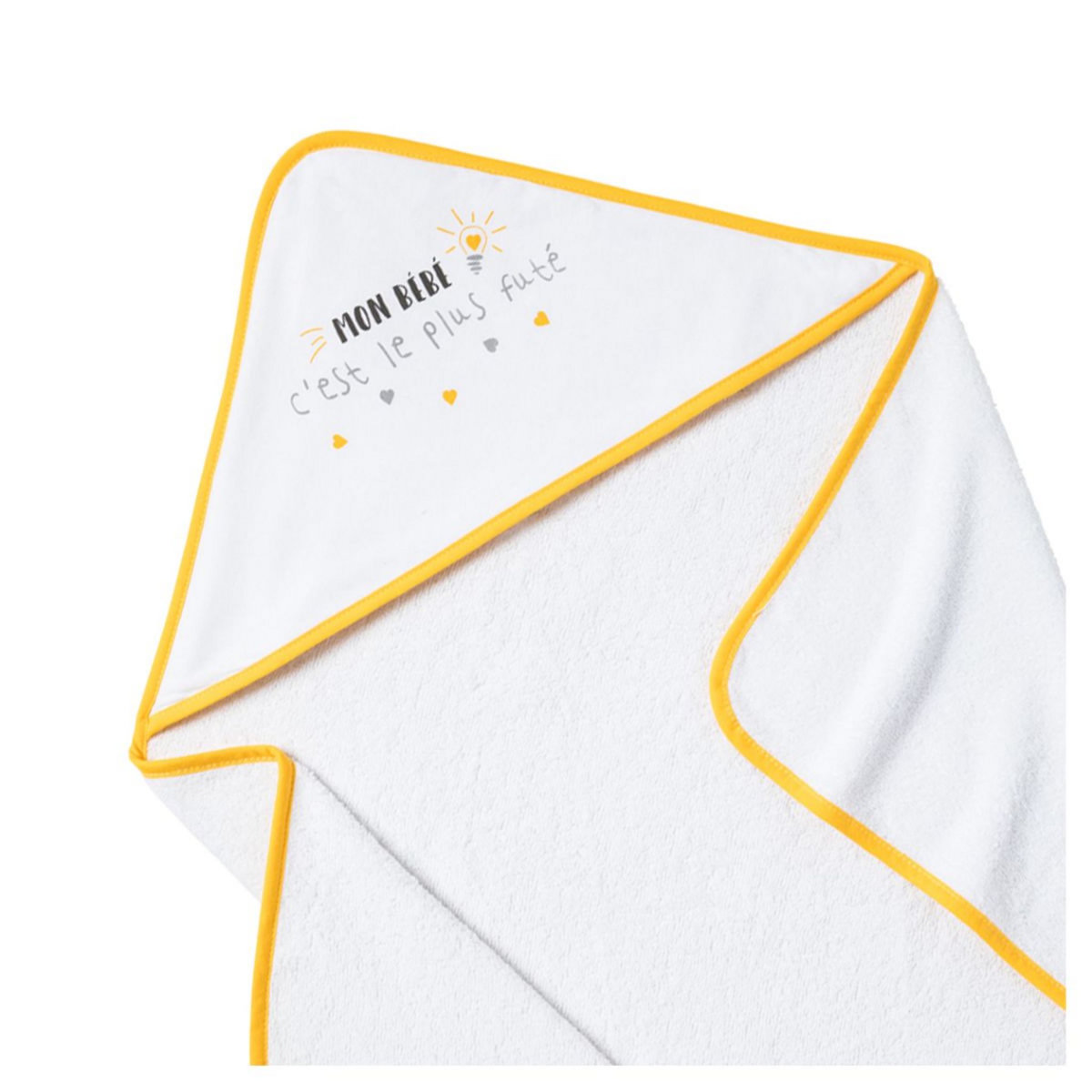 Babycalin Cape de bain bébé 70x70cm Message Bébé 