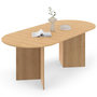 Voir la diapositive 1 : ID MARKET Table à manger extensible ovale MARTHE 6 -10 personnes bois façon hêtre 160-200 cm