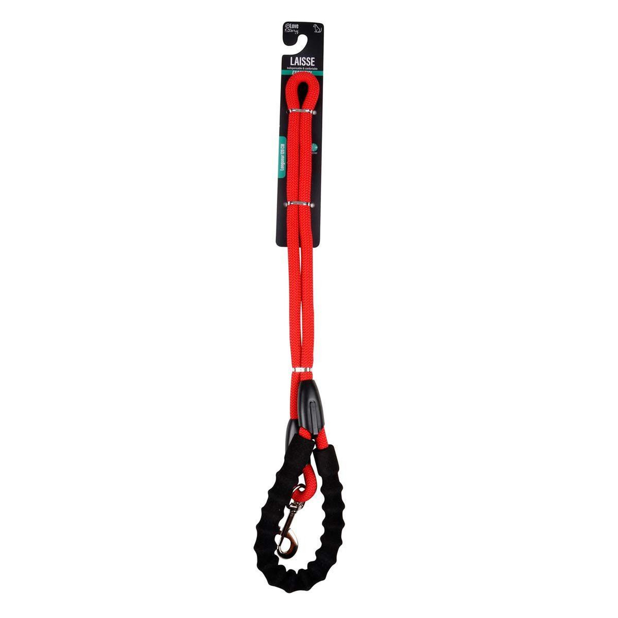 Voir la diapositive 2 : LOVE STORY Laisse pour chien  corde  120cm rouge