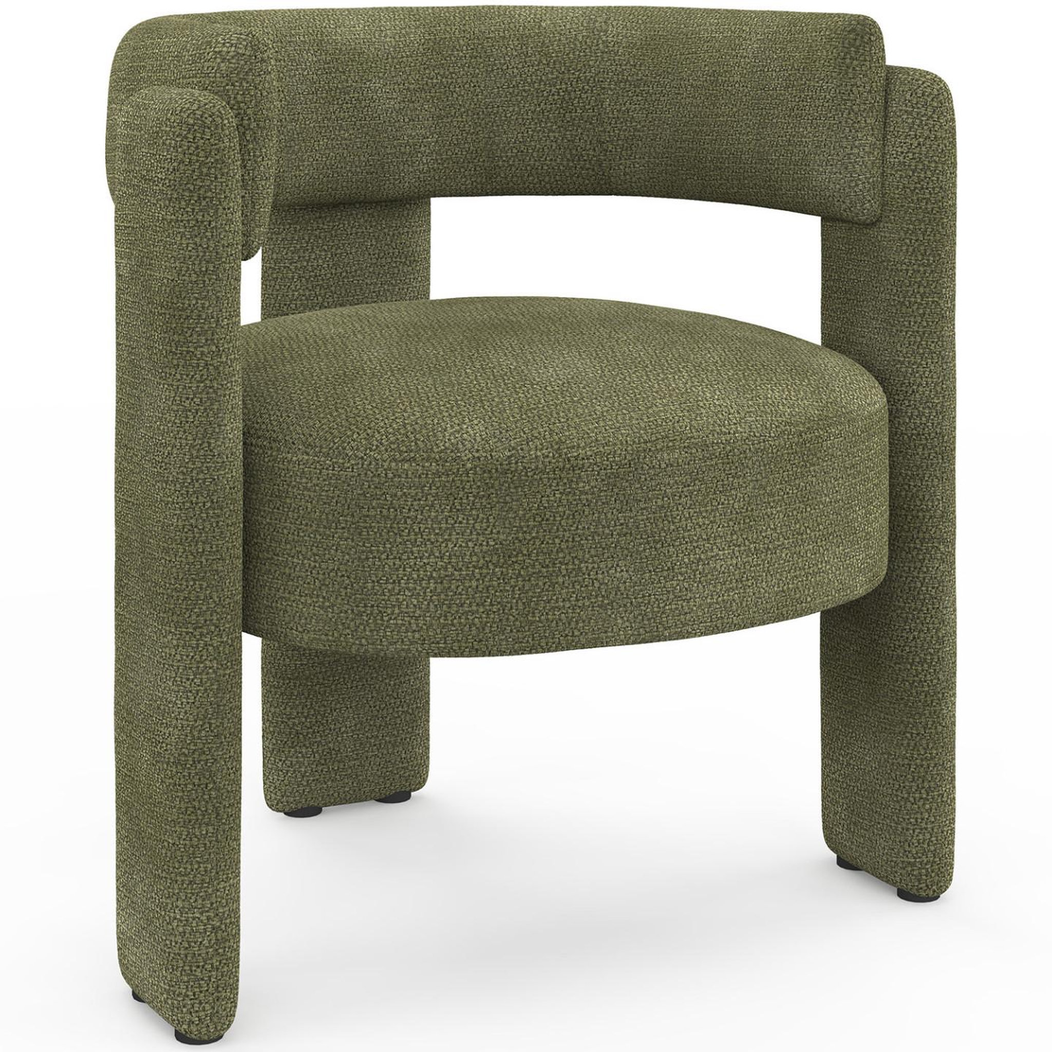 ID MARKET Fauteuil tripode GUSTAVE tissu chenille vert