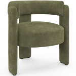 ID MARKET Fauteuil tripode GUSTAVE tissu chenille vert