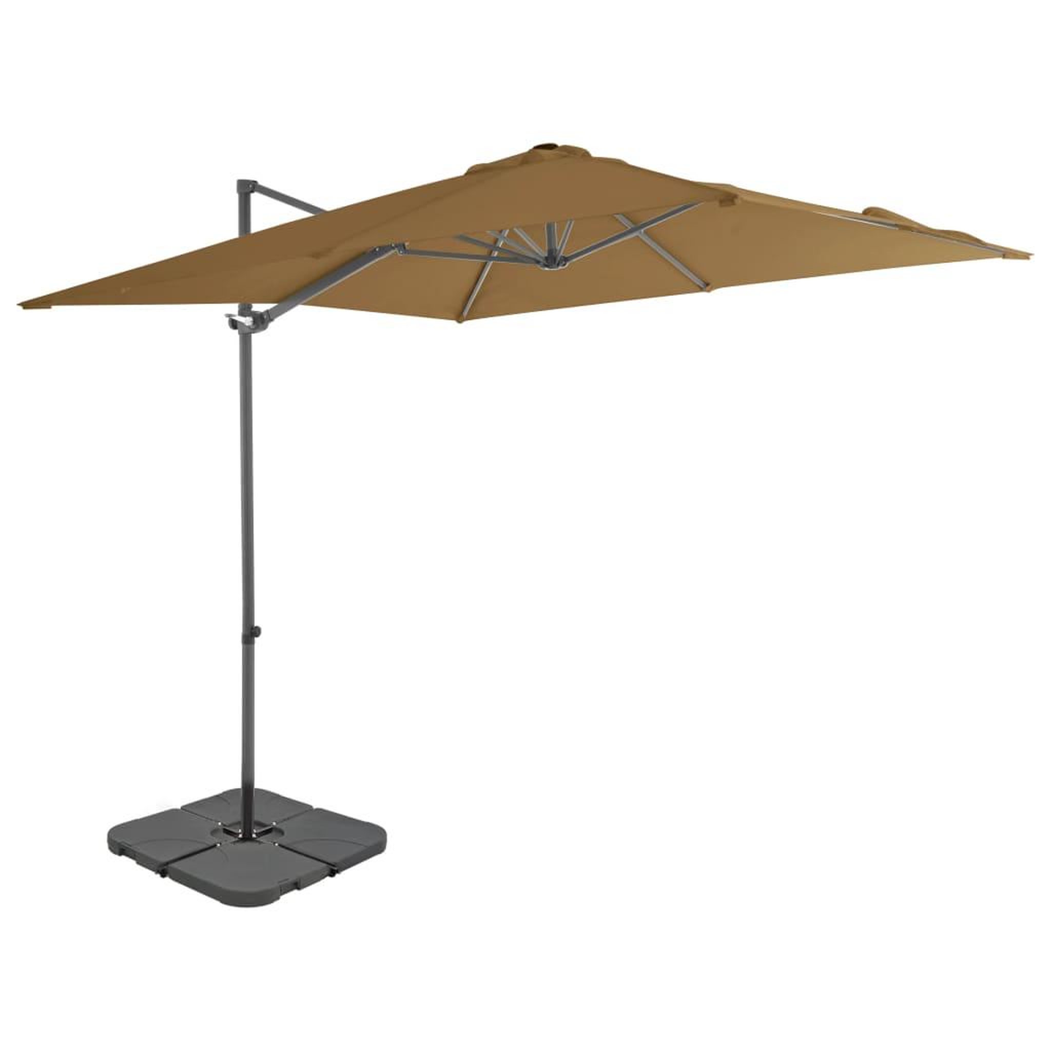 Voir la diapositive 1 : VIDAXL Parasol de jardin avec base portable taupe