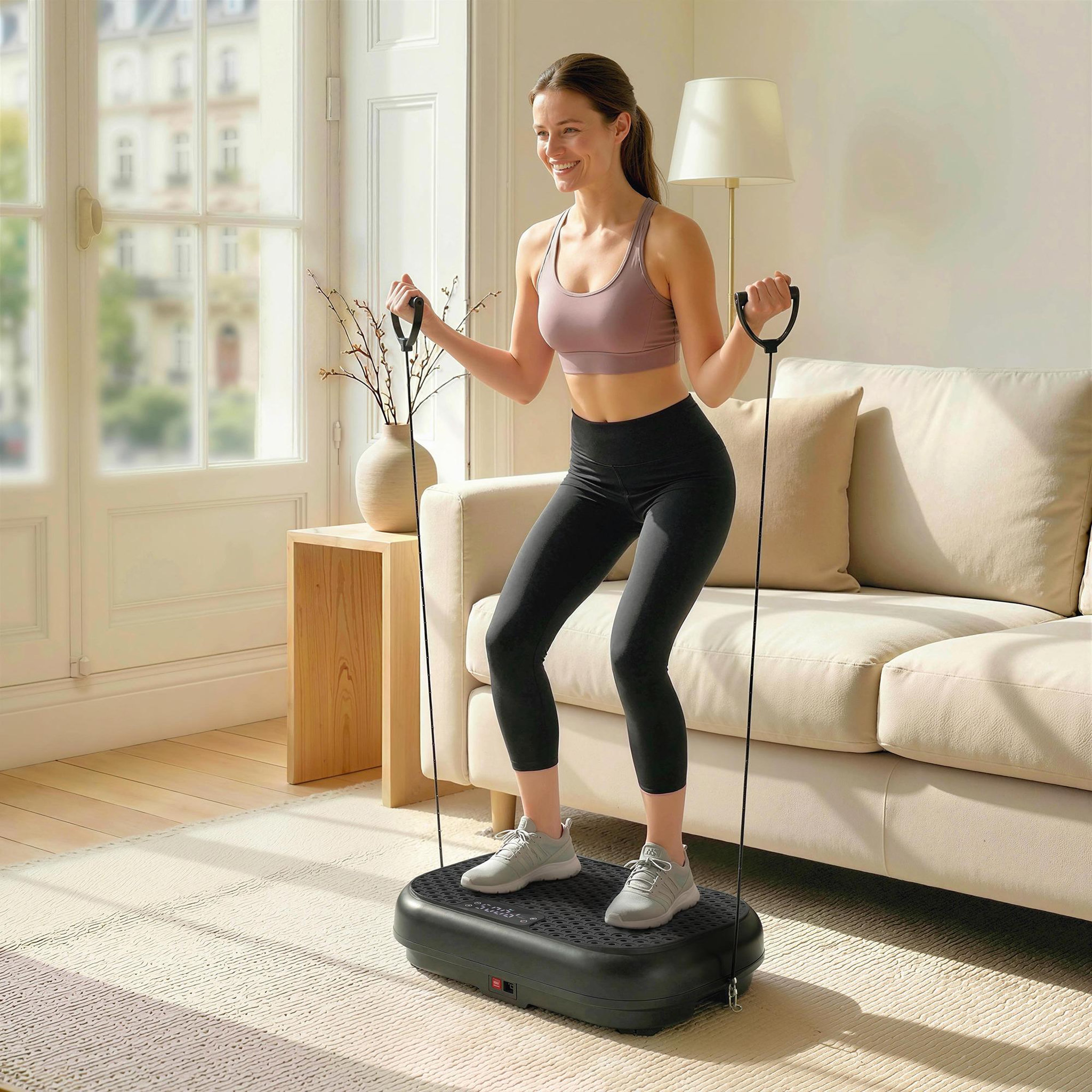Voir la diapositive 2 : HOMCOM Plateforme vibrante fitness 200w 120 vitesses 5 prog. Noir
