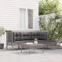 Voir la diapositive 1 : VIDAXL Salon de jardin 5 pcs avec coussins Gris Resine tressee