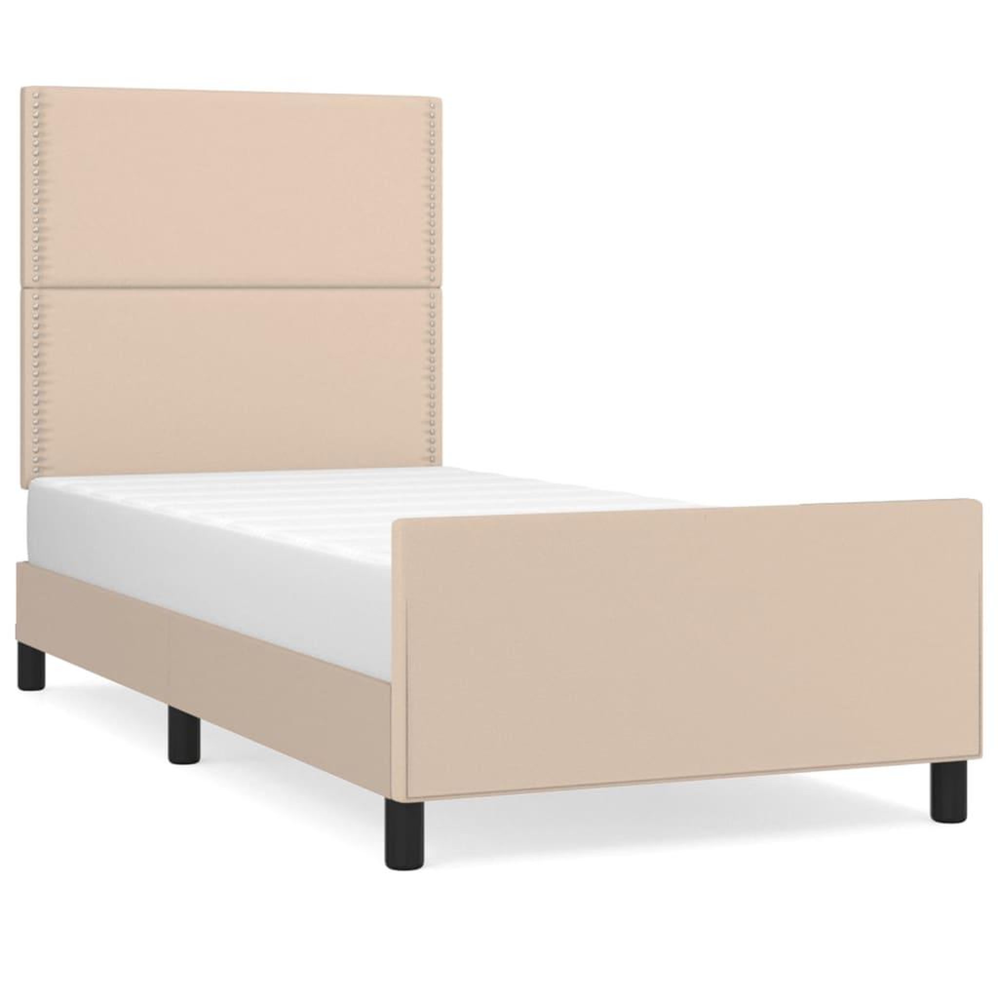 Voir la diapositive 2 : VIDAXL Cadre de lit sans matelas cappuccino 100x200 cm similicuir