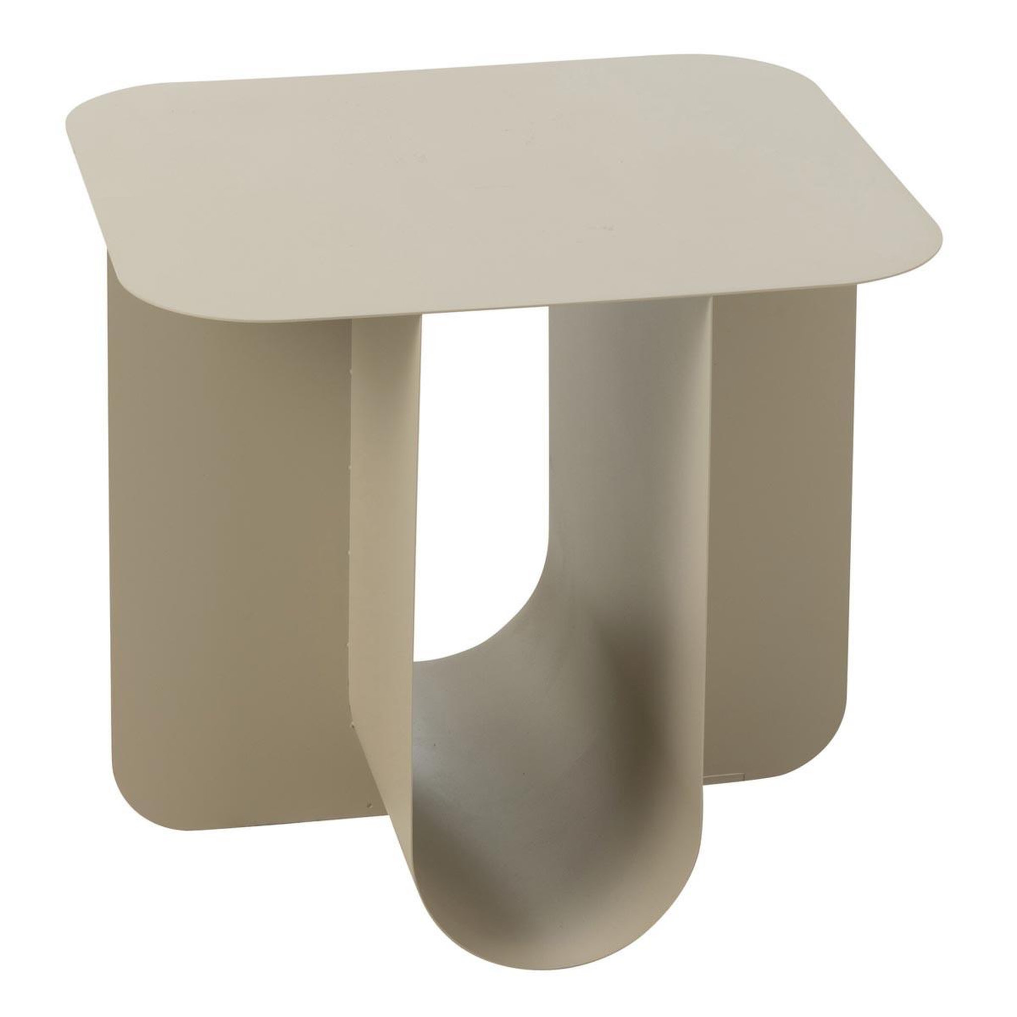 J-LINE Table d'Appoint Carrée en Métal  Reva  39cm Beige