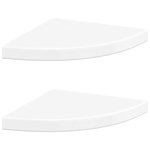 VIDAXL Etageres d'angle flottantes 2pcs blanc brillant 35x35x3,8cm MDF