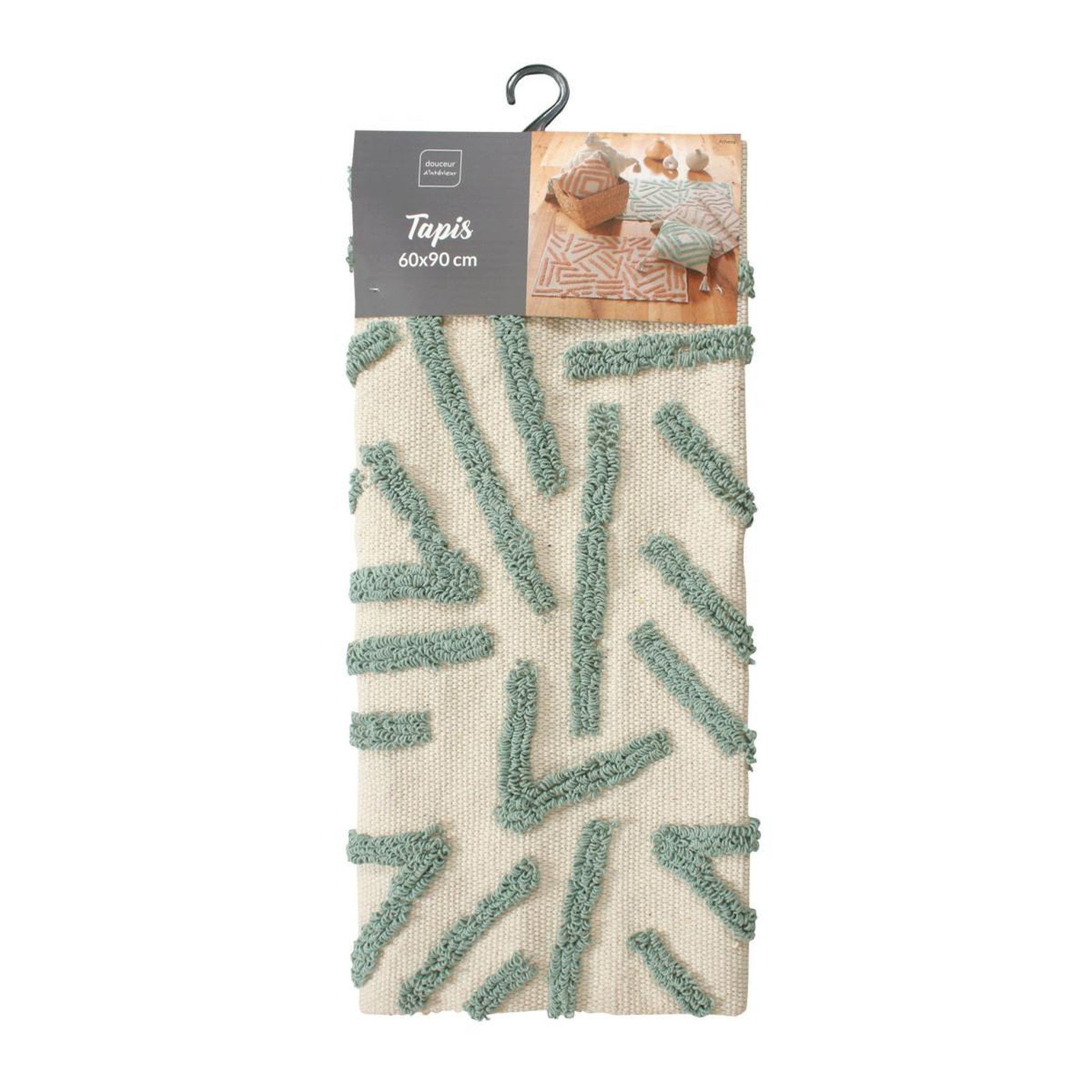 Voir la diapositive 5 : Douceur d'Intérieur Tapis déco tufté  athena  60x90cm sauge