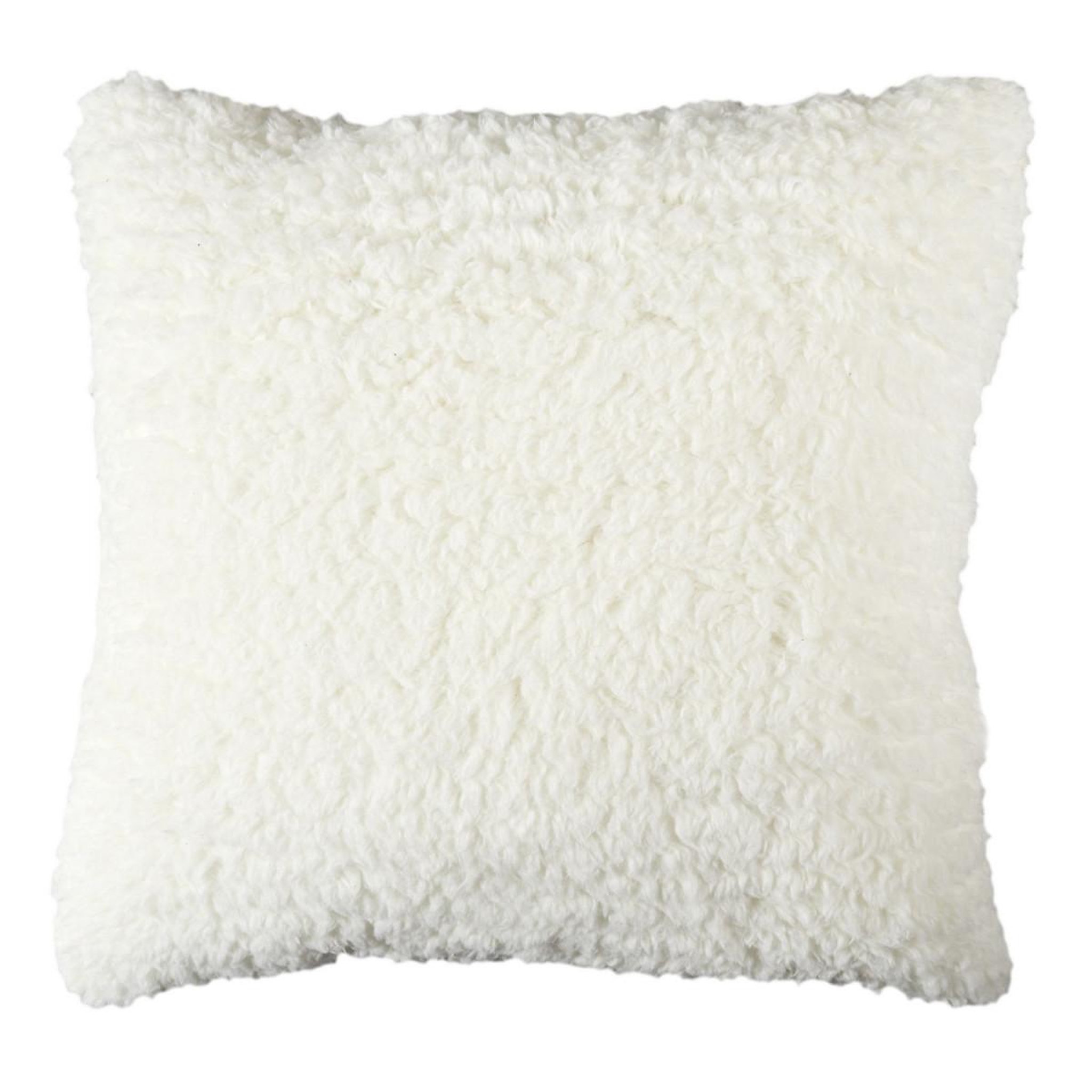 Voir la diapositive 2 : The Home Deco Factory Coussin sherpa tressé  crush  40x40cm blanc