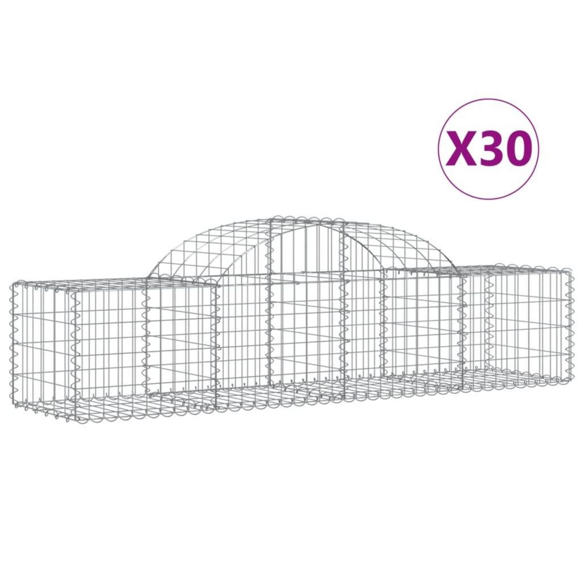 VIDAXL Paniers a gabions arques 30 pcs 200x50x40/60 cm fer galvanise